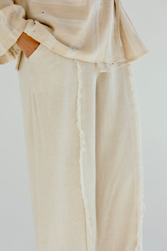 Fringy linen pants