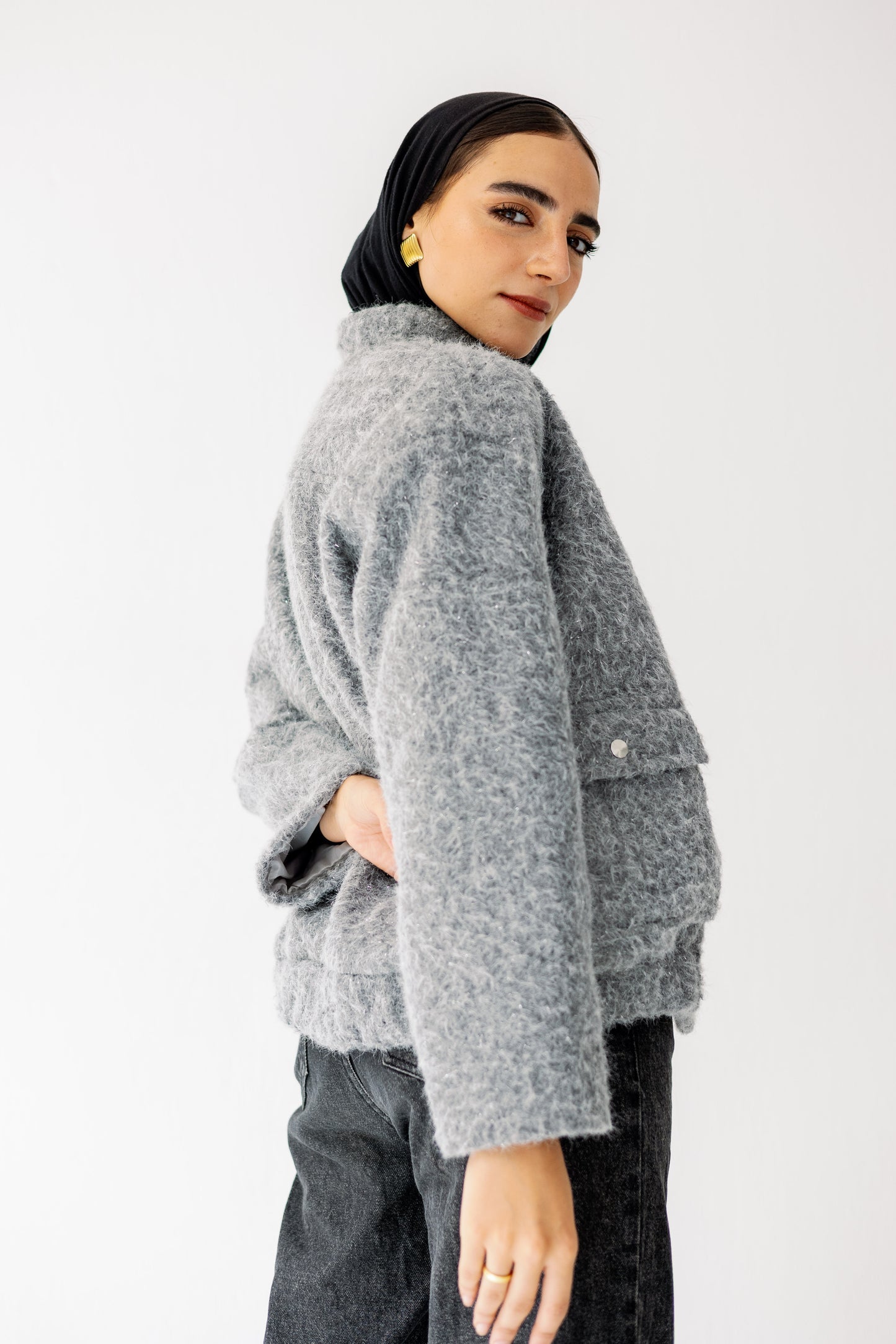 The Luxe Teddy Bouclé in Grey