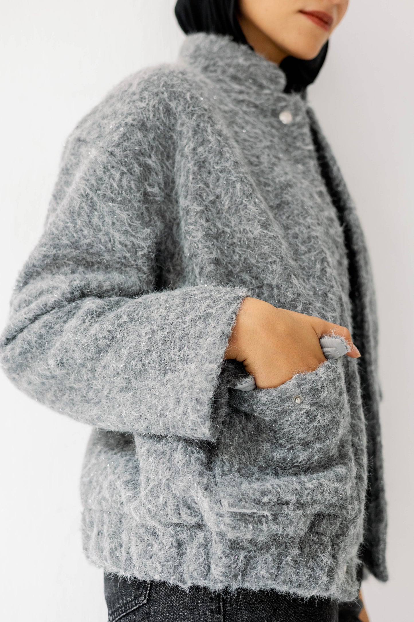 The Luxe Teddy Bouclé in Grey