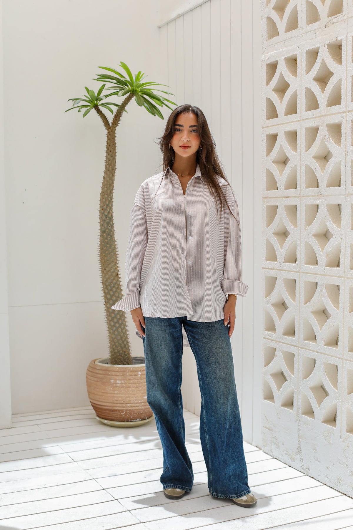 Stardust stripe shirt in beige