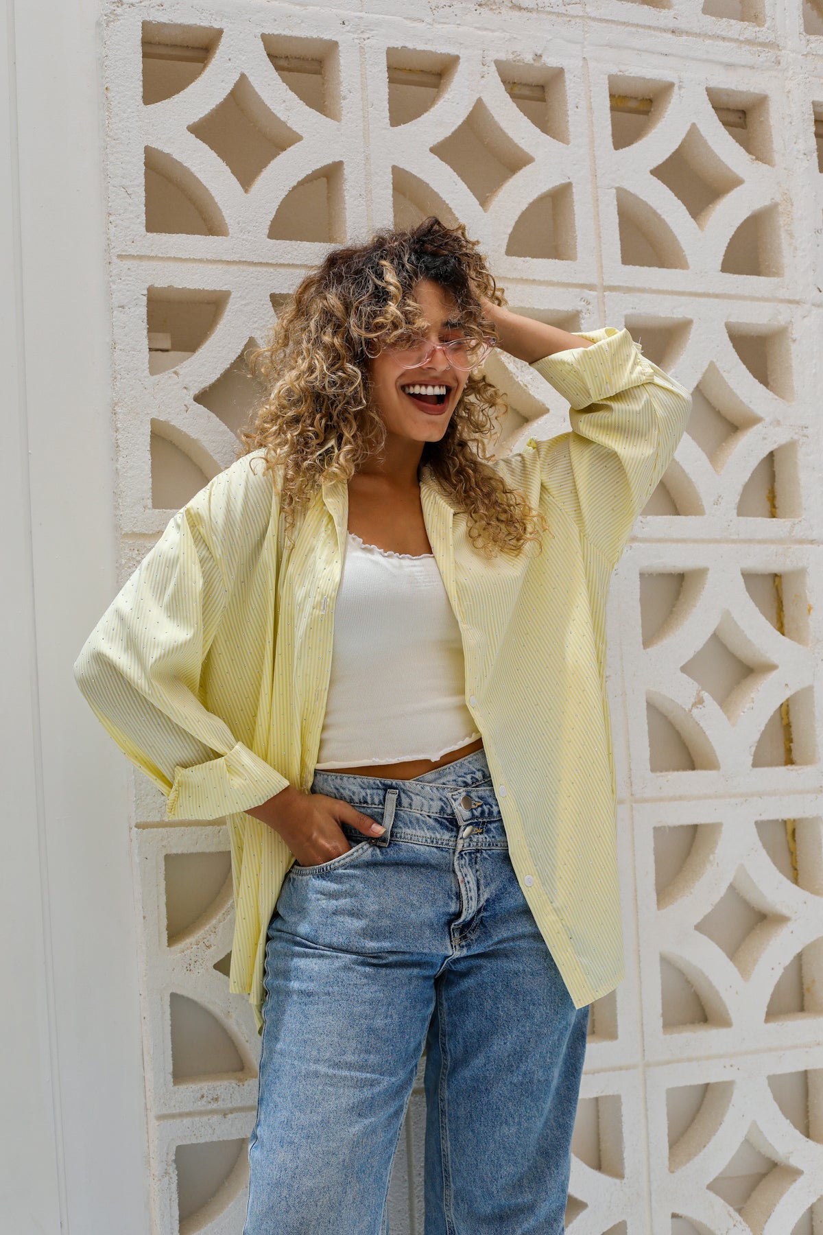 Stardust stripe shirt in yellow