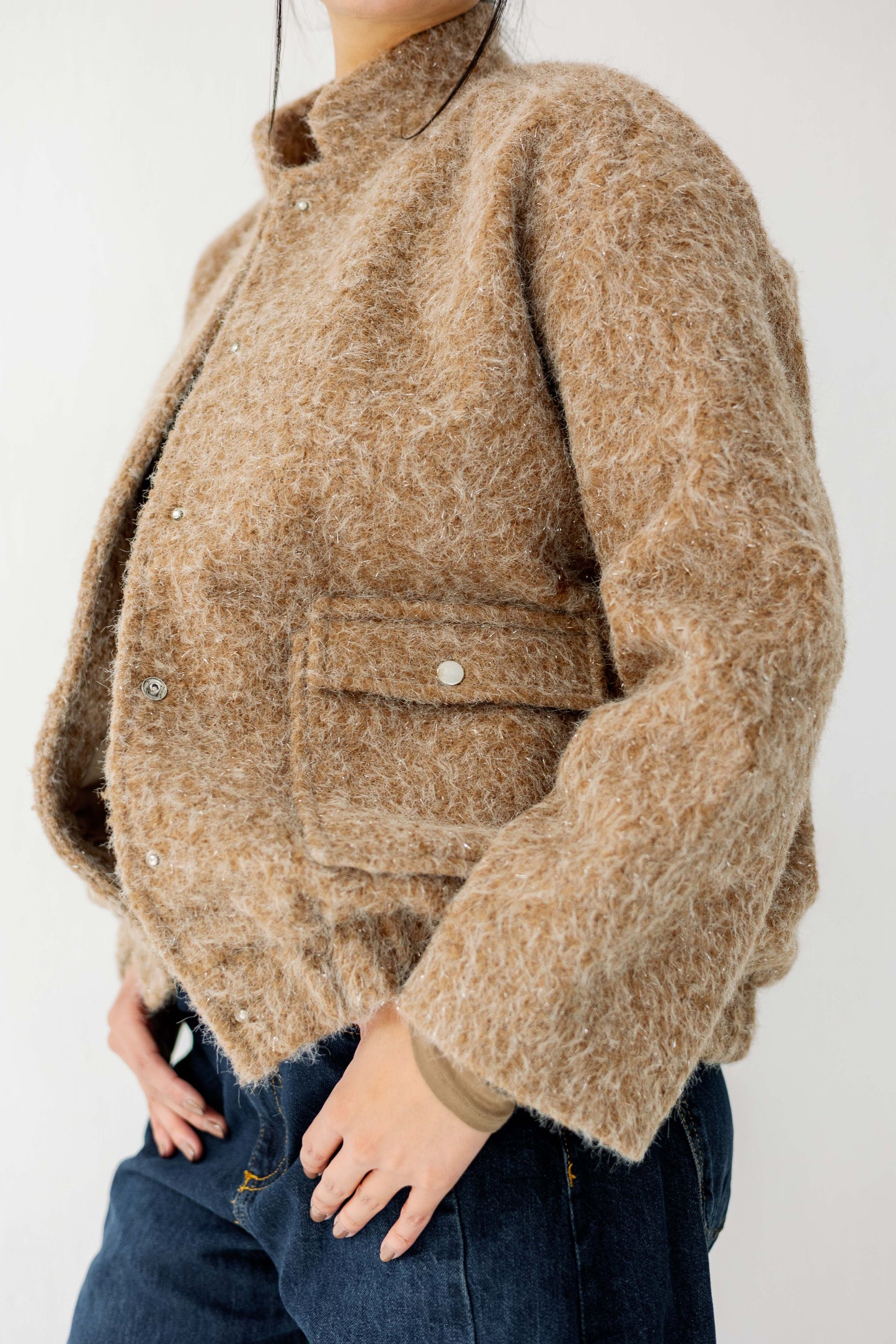 The Luxe Teddy Bouclé in caramel