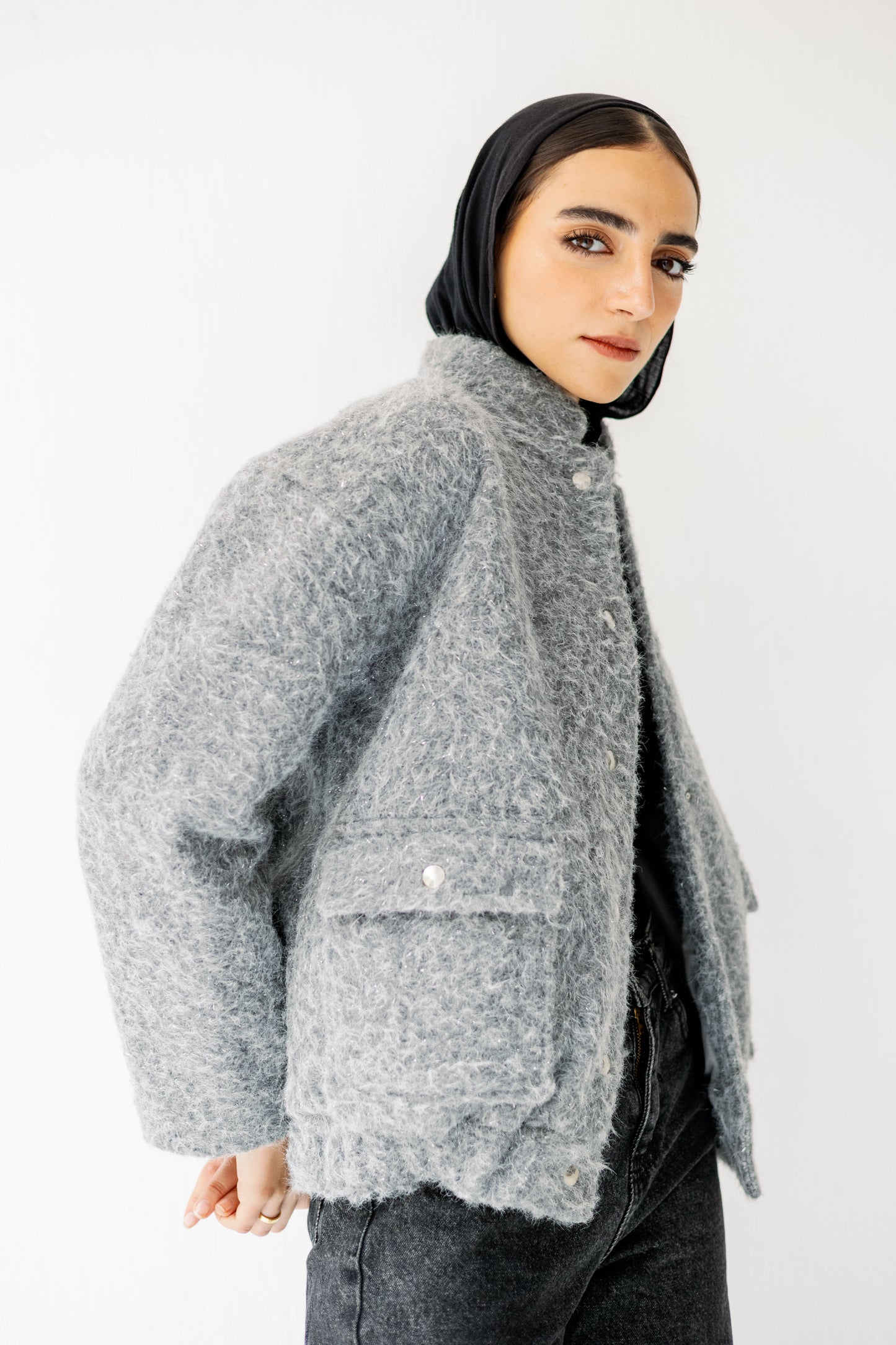 The Luxe Teddy Bouclé in Grey
