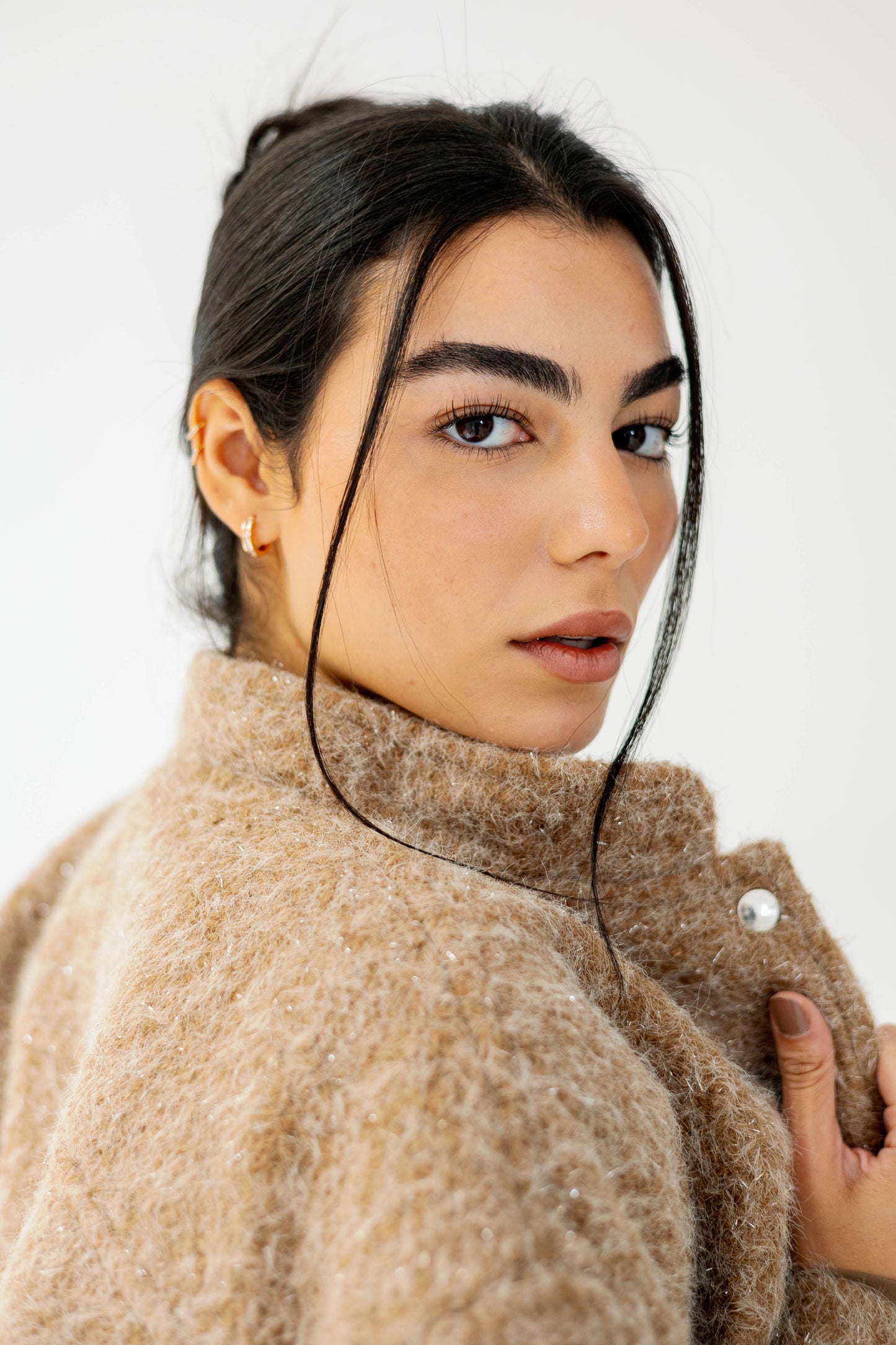 The Luxe Teddy Bouclé in caramel