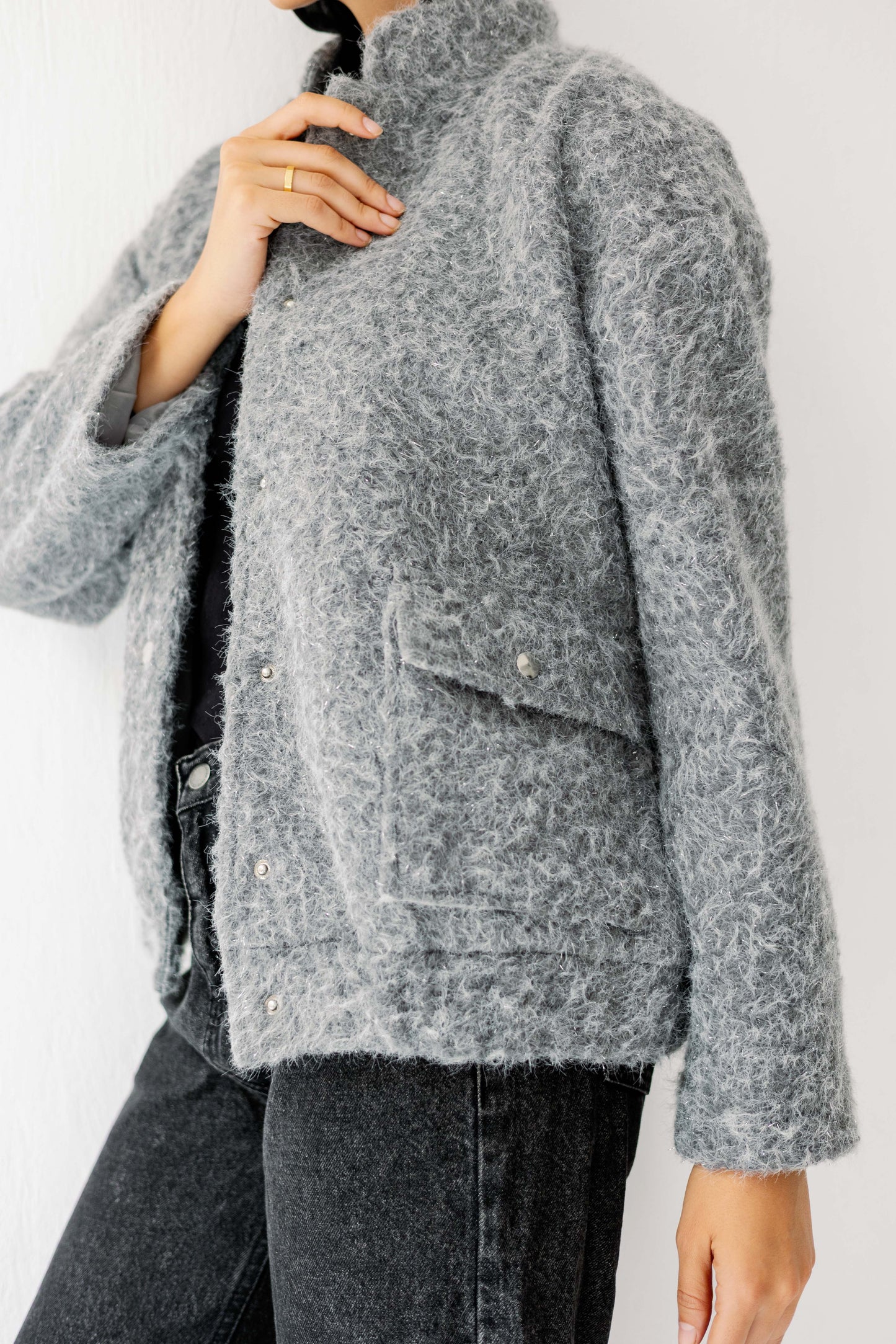 The Luxe Teddy Bouclé in Grey