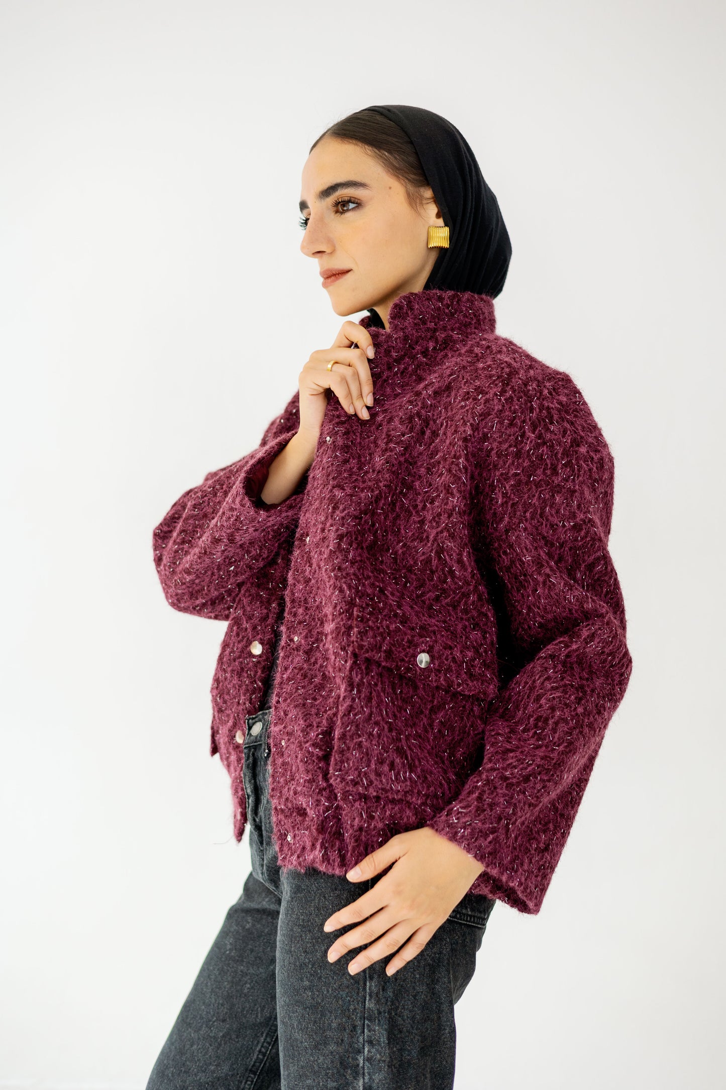 The Luxe Teddy Bouclé in Berry