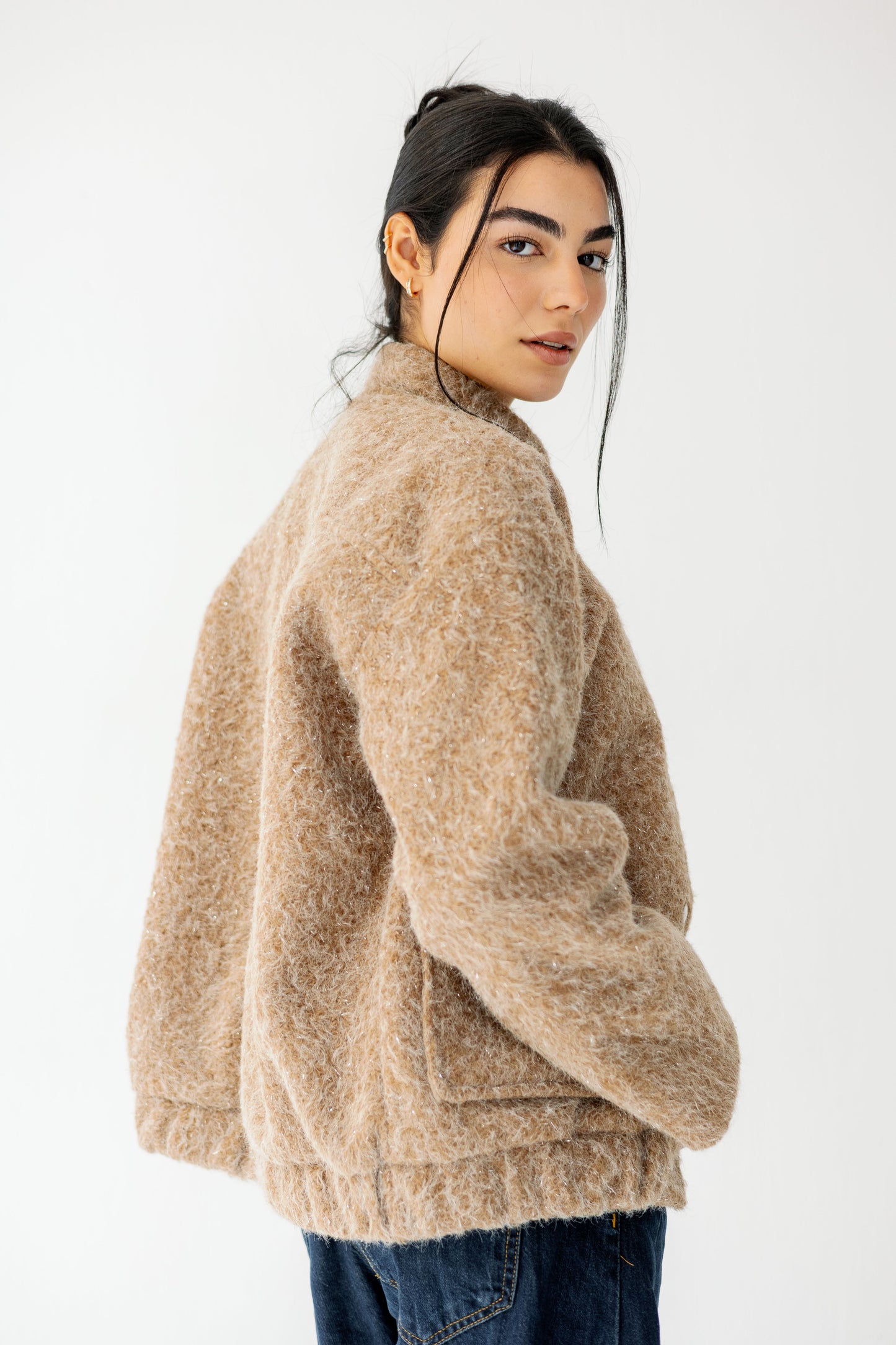 The Luxe Teddy Bouclé in caramel
