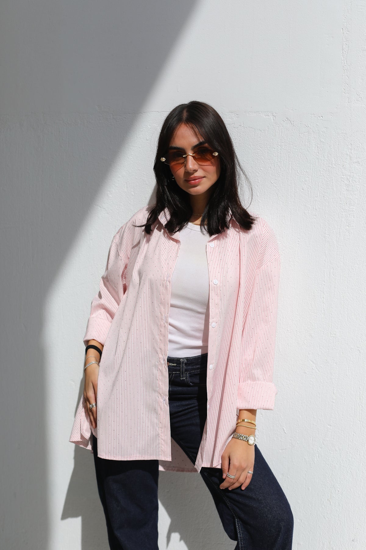 Stardust stripe shirt in pink