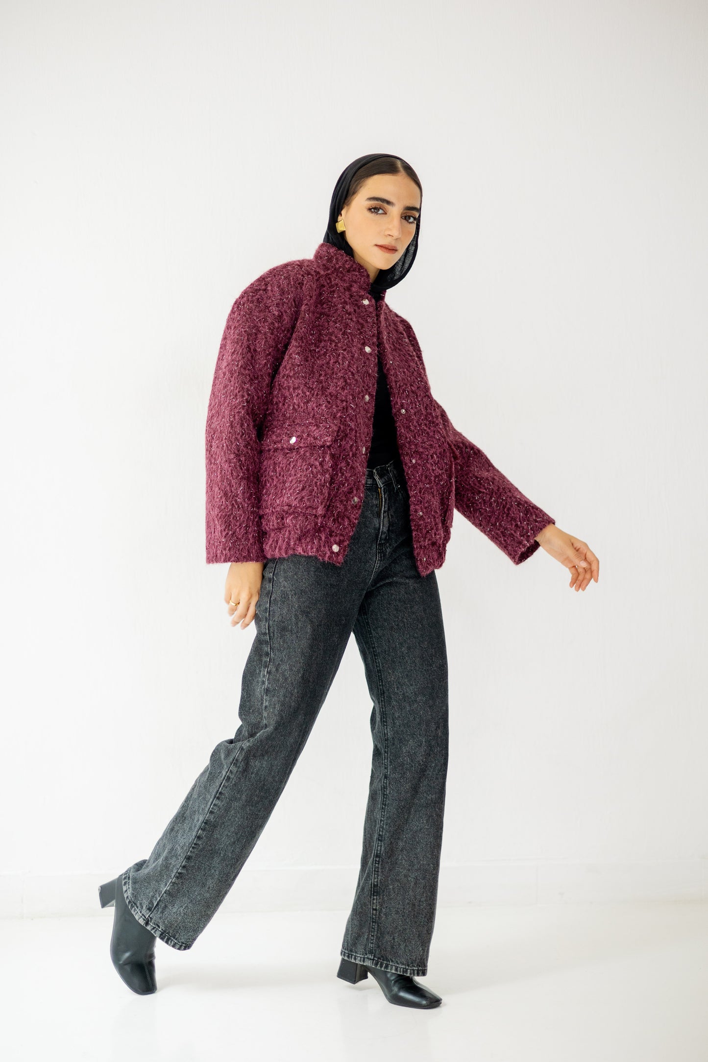 The Luxe Teddy Bouclé in Berry
