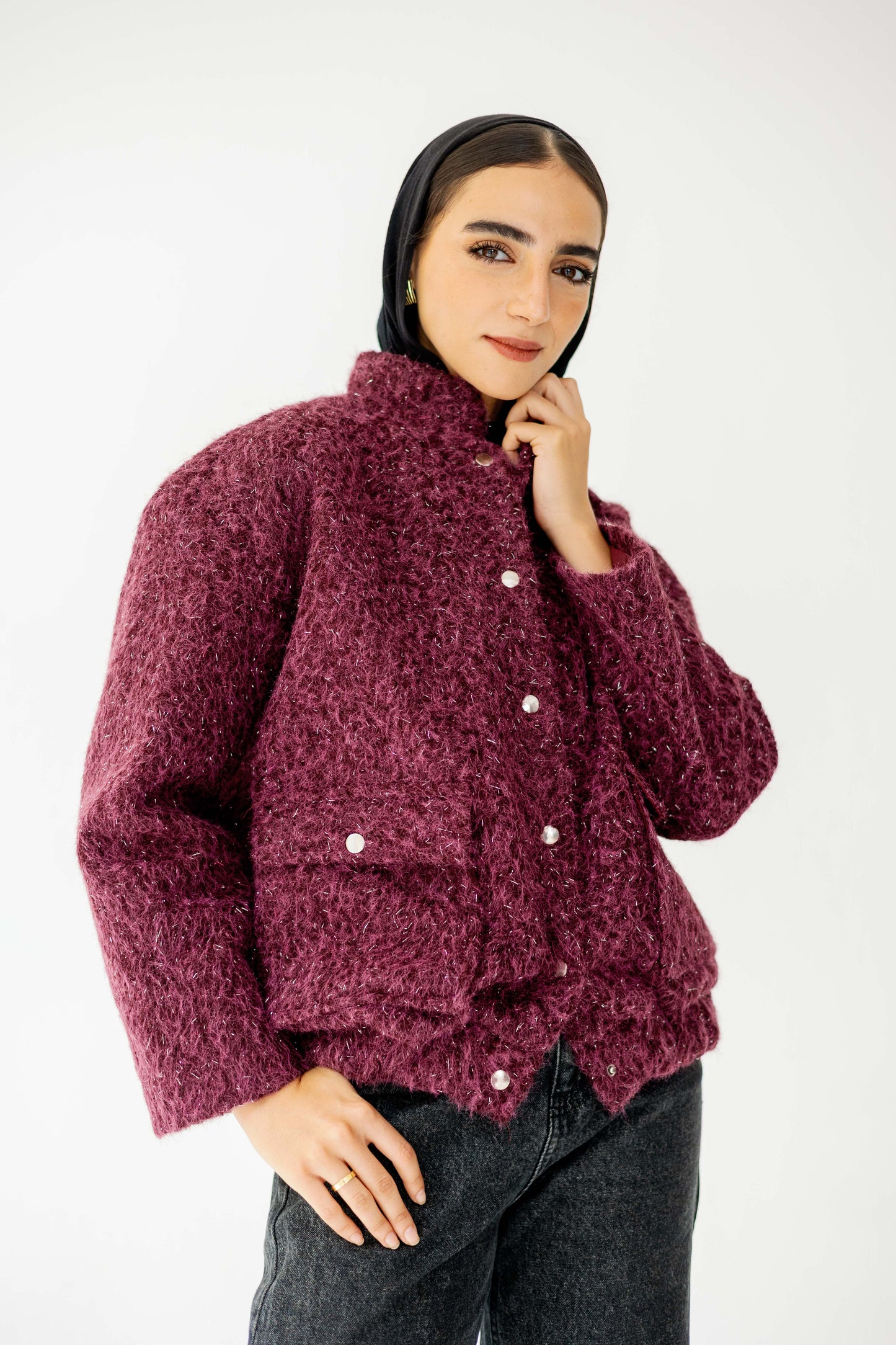The Luxe Teddy Bouclé in Berry