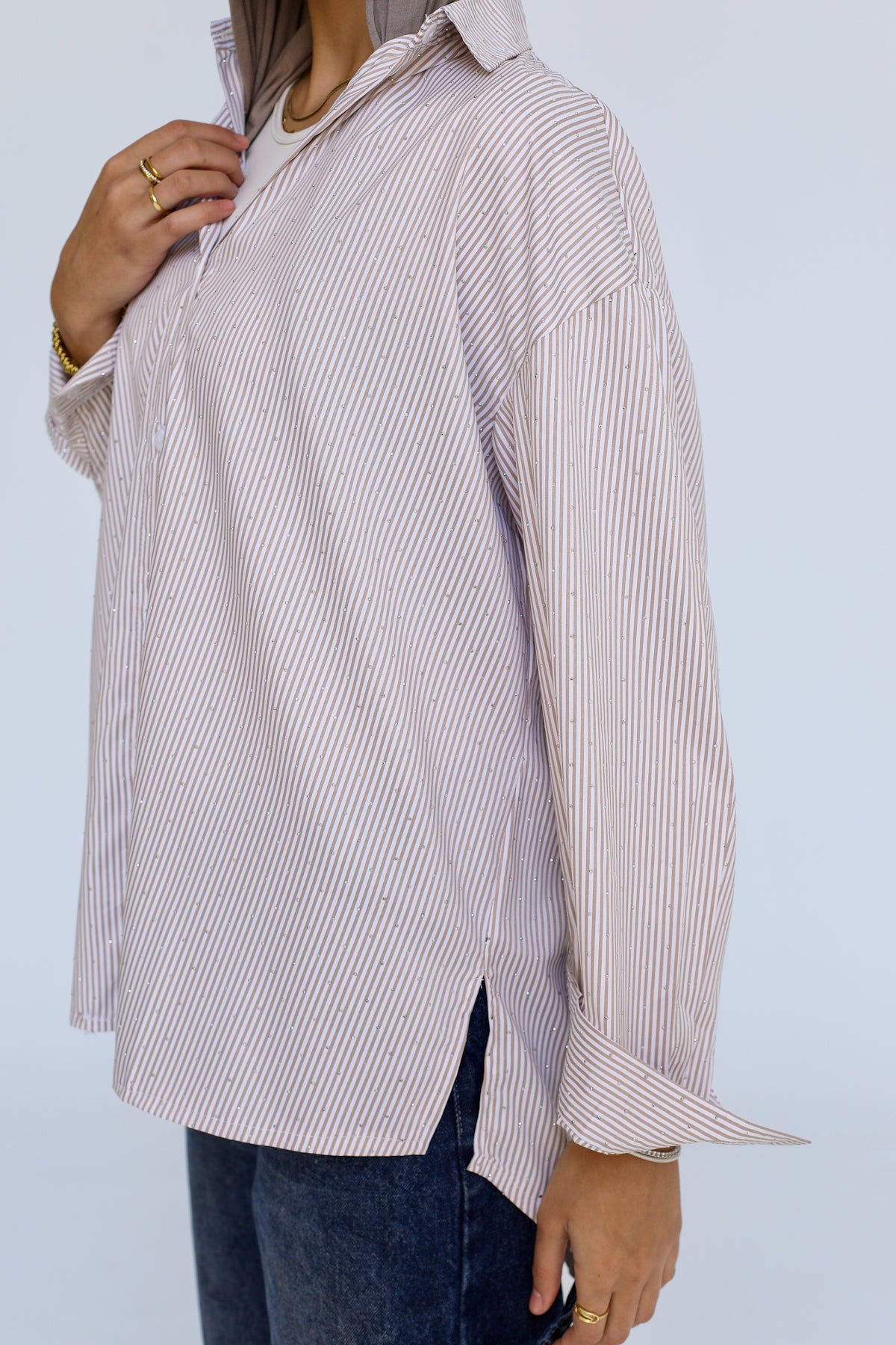 Stardust stripe shirt in beige