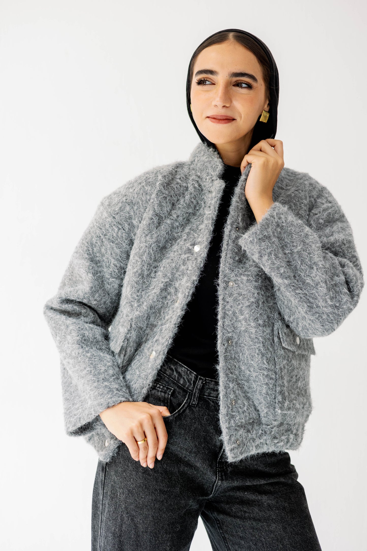 The Luxe Teddy Bouclé in Grey