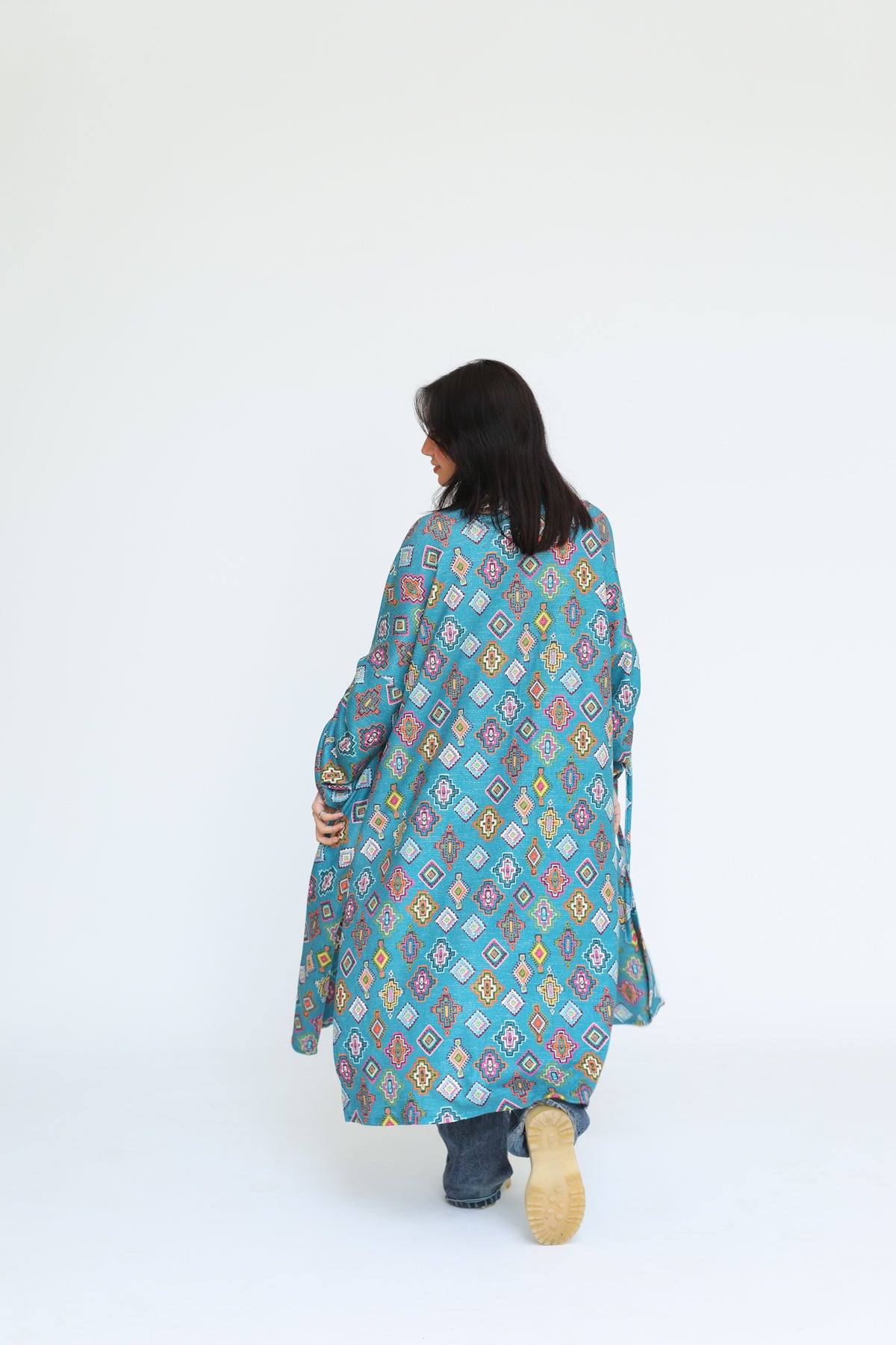 Turquoise Mosaic Kimono