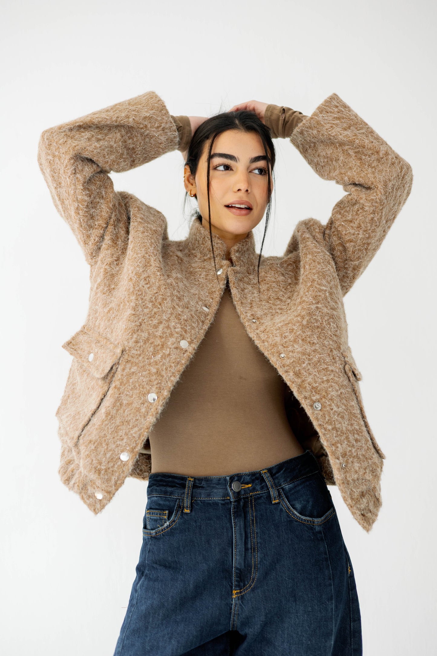 The Luxe Teddy Bouclé in caramel