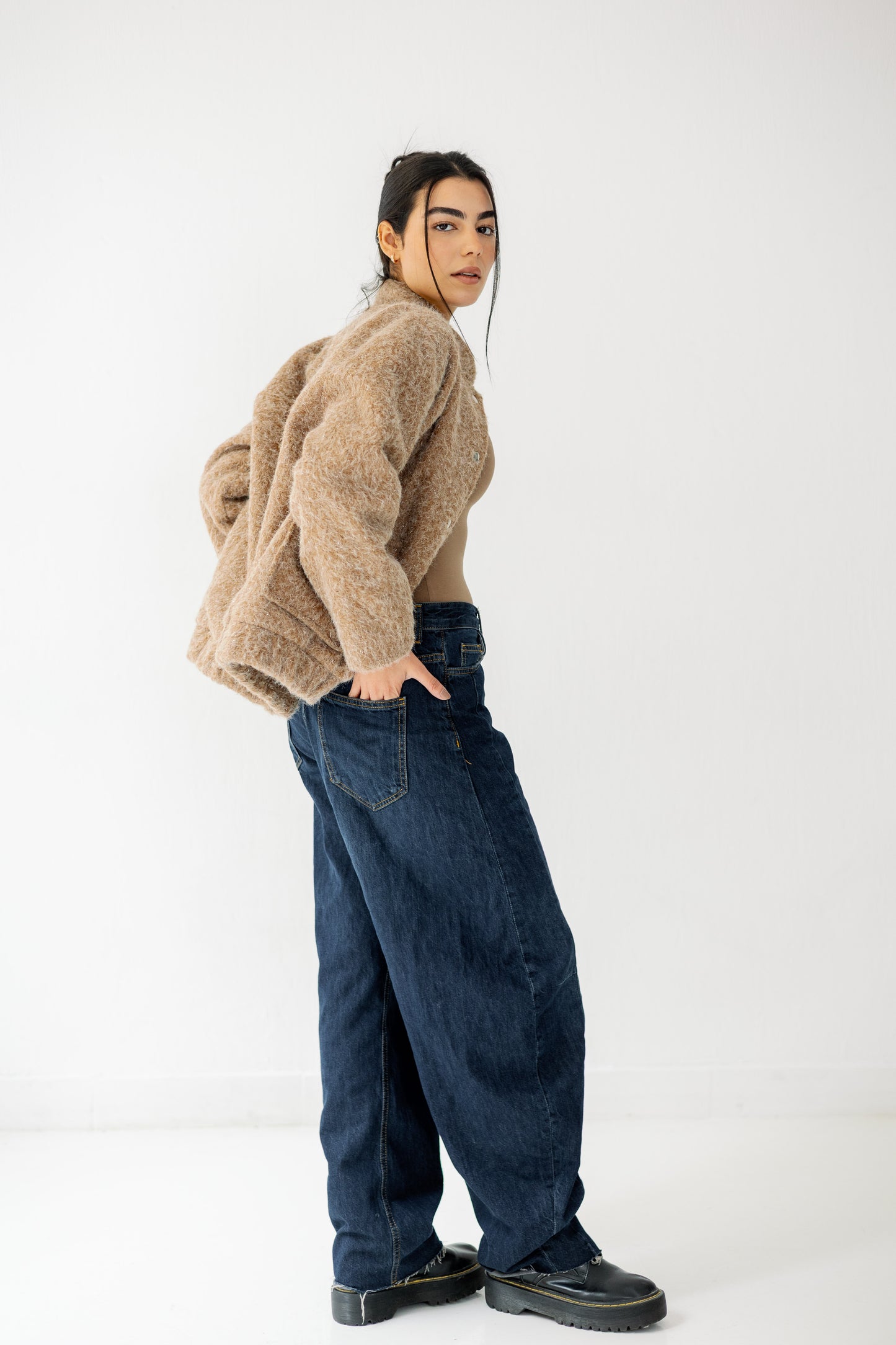 The Luxe Teddy Bouclé in caramel