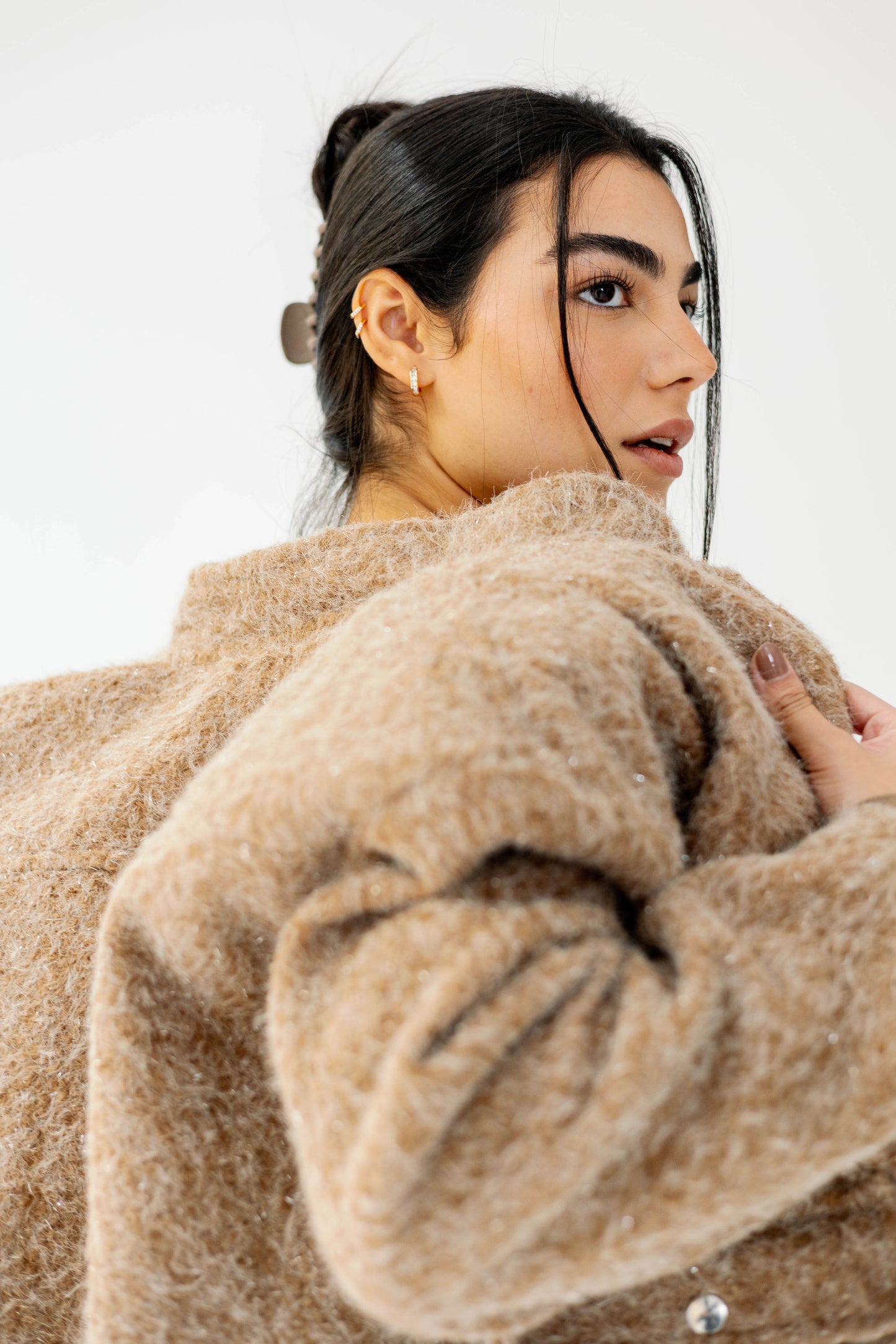 The Luxe Teddy Bouclé in caramel