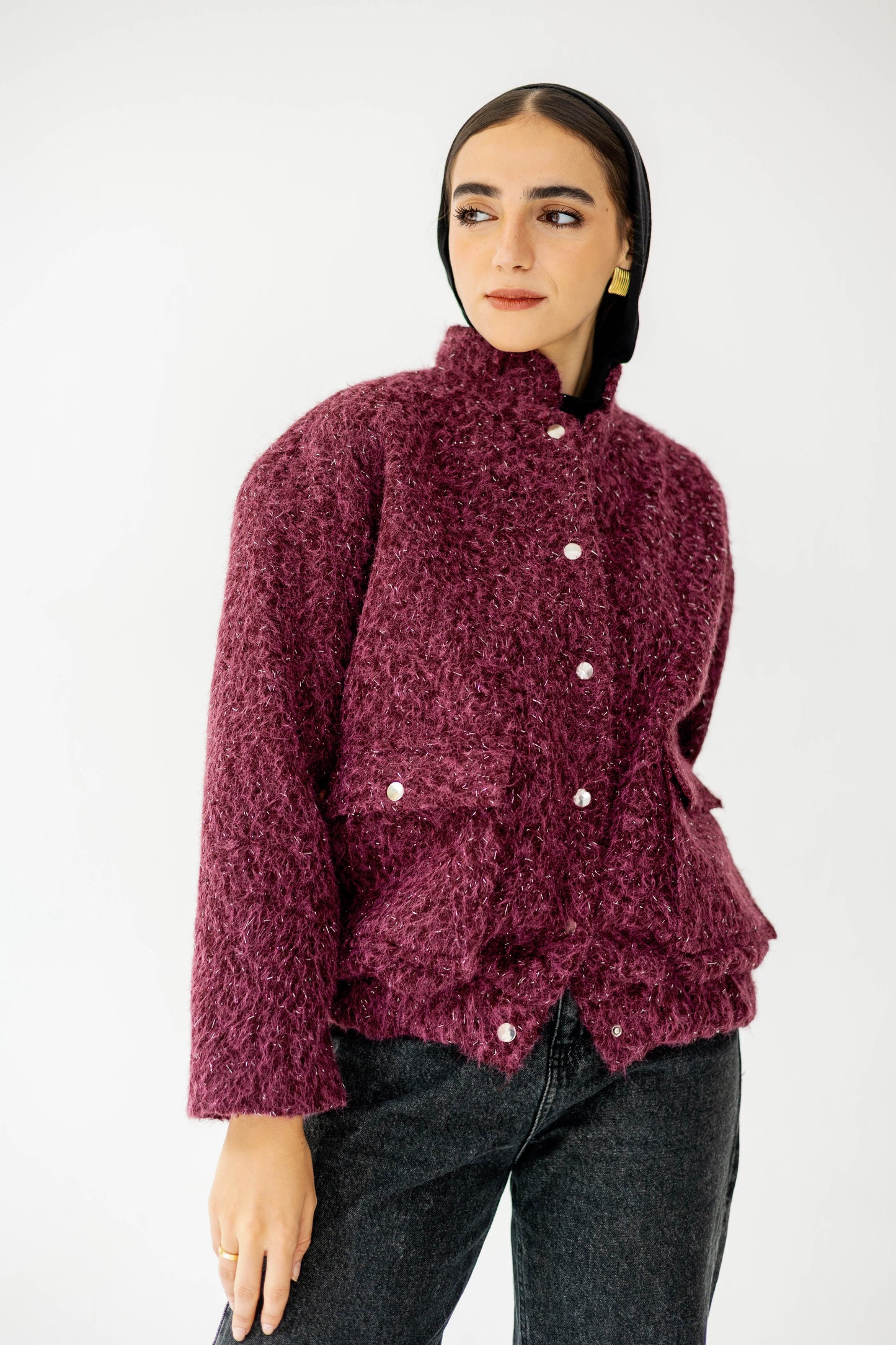 The Luxe Teddy Bouclé in Berry