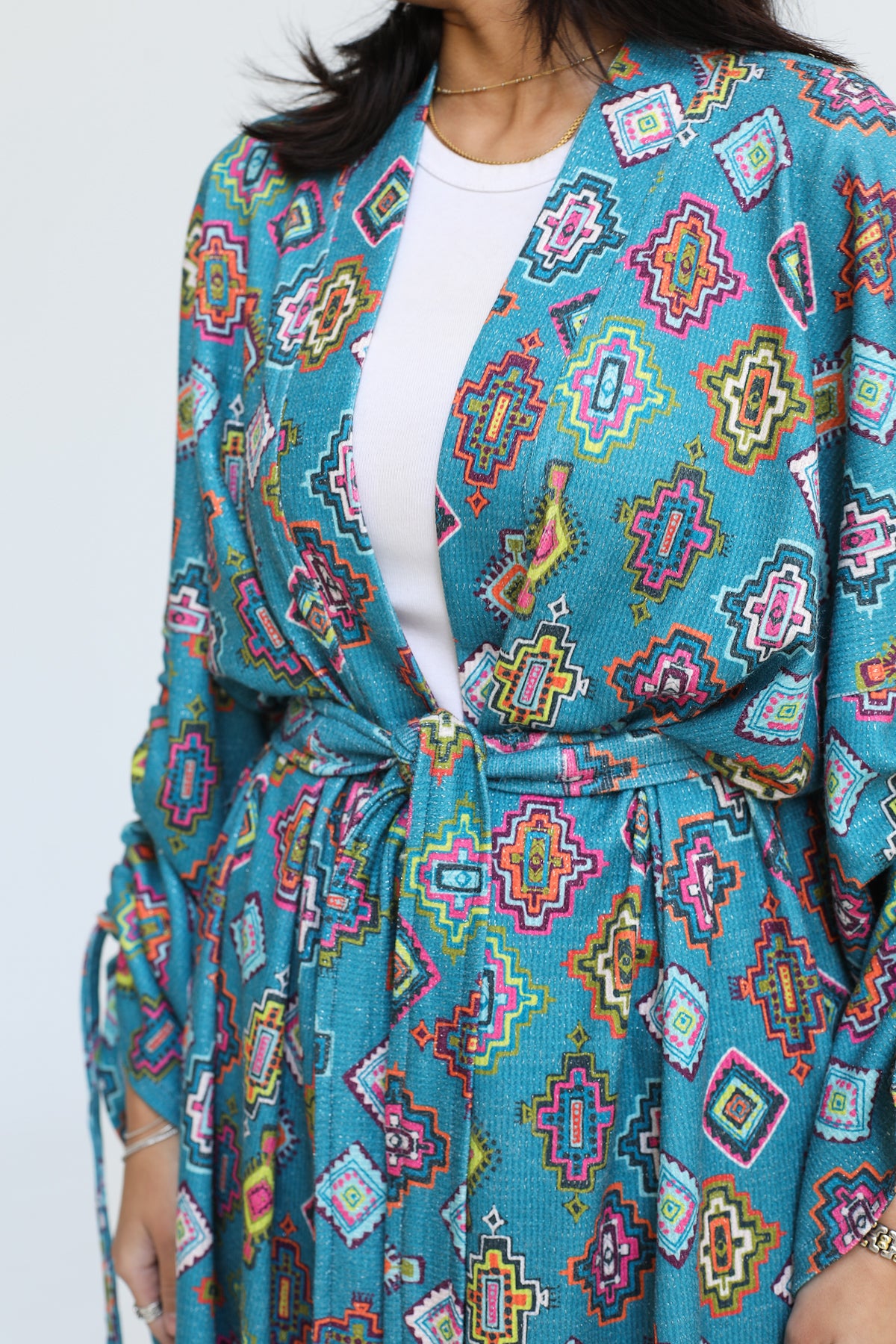 Turquoise Mosaic Kimono