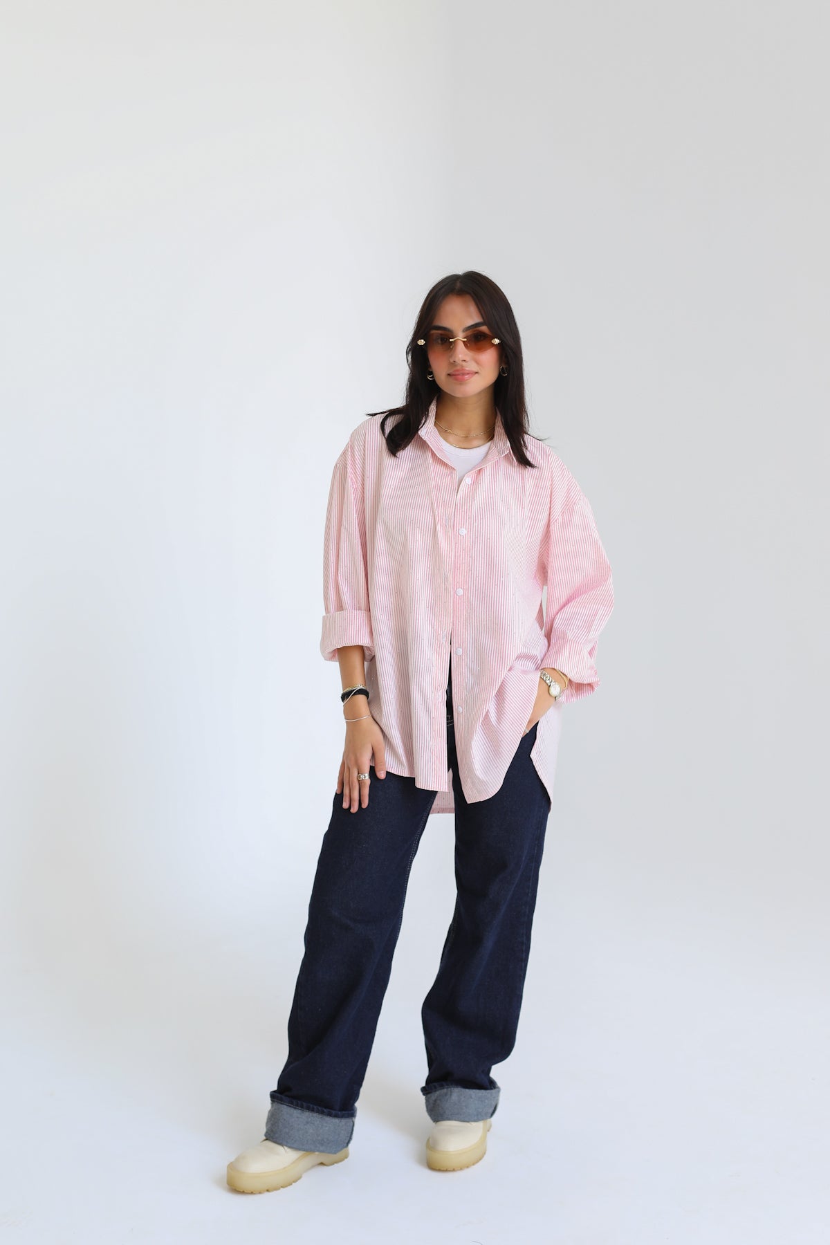 Stardust stripe shirt in pink