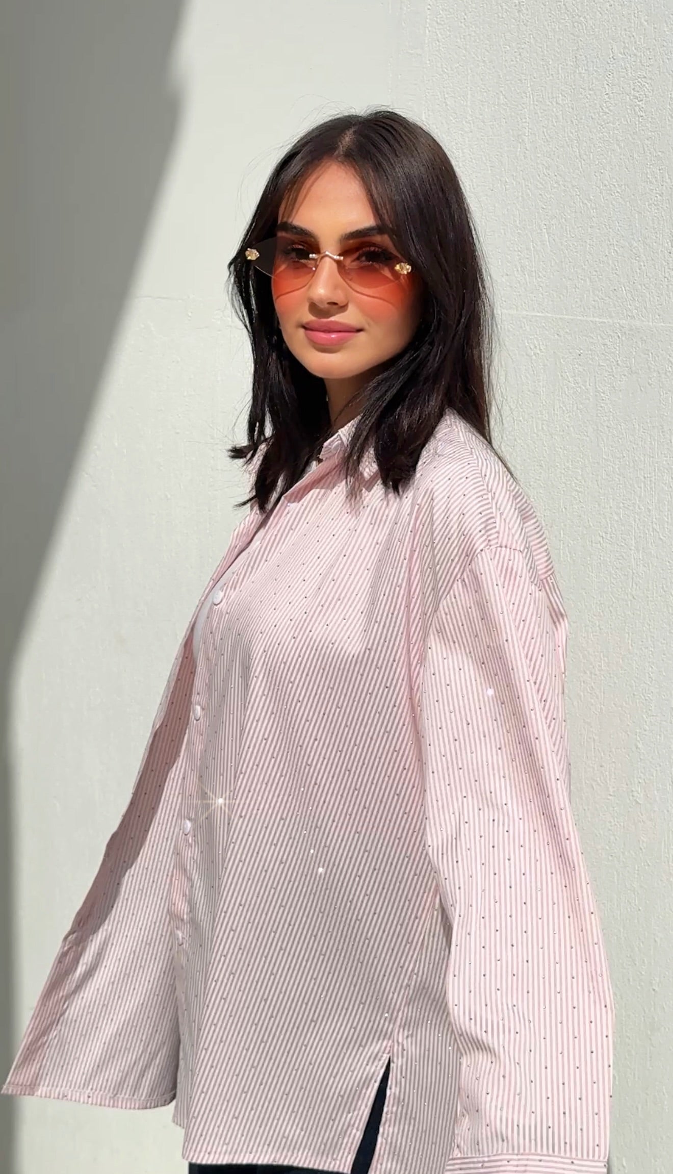 Stardust stripe shirt in pink