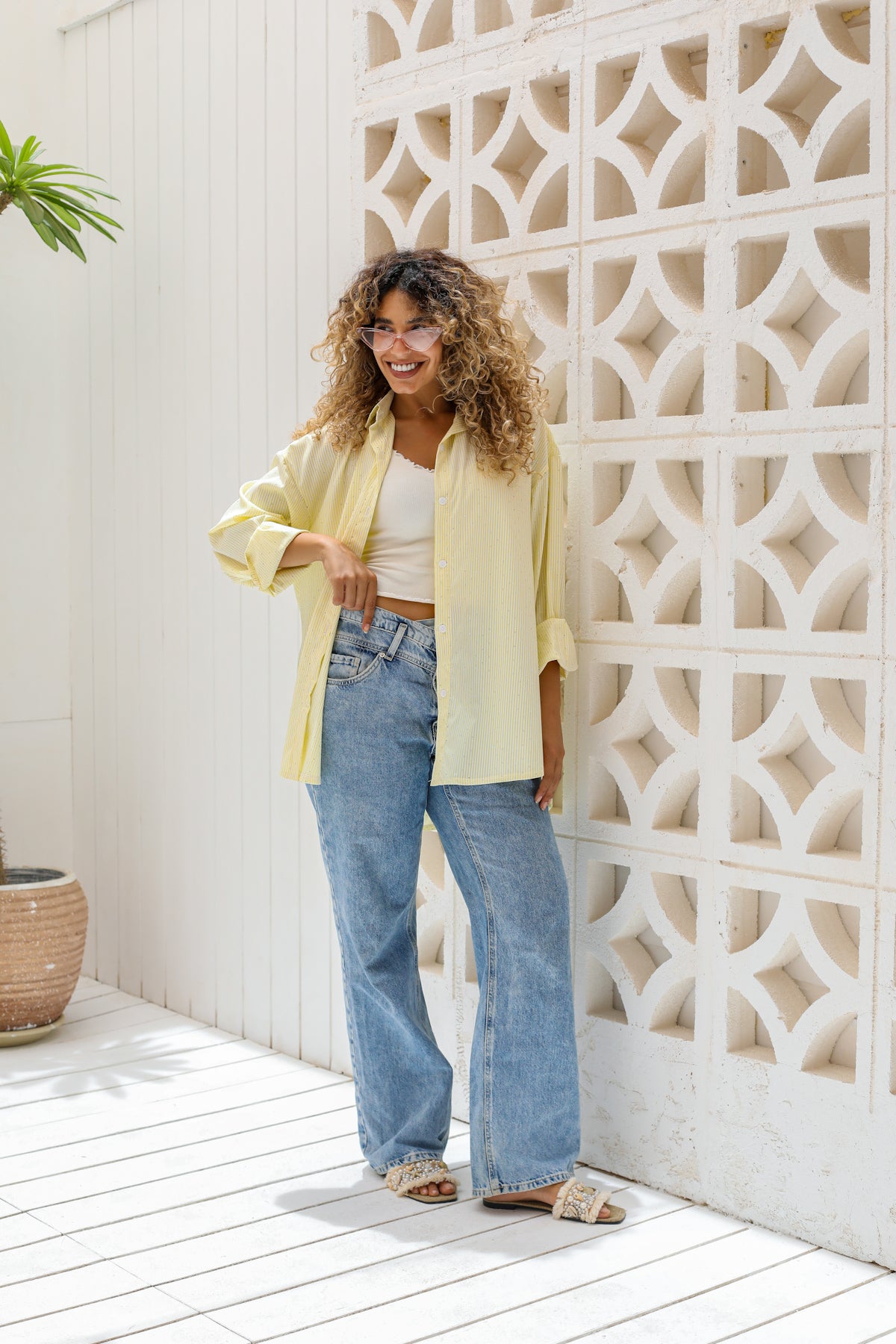 Stardust stripe shirt in yellow