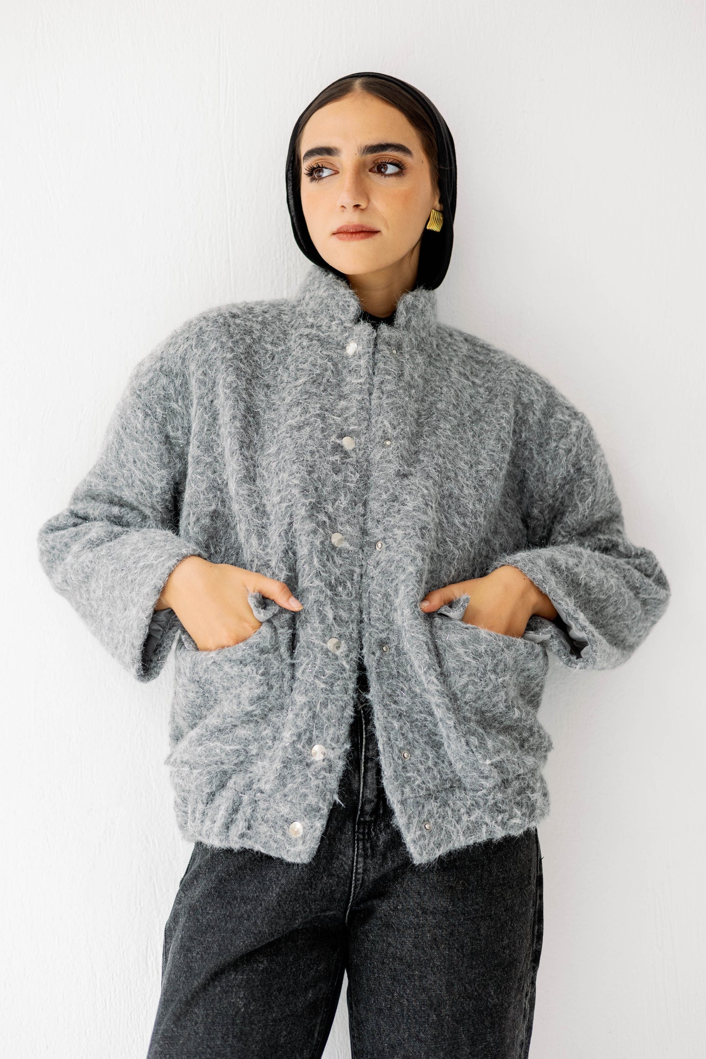 The Luxe Teddy Bouclé in Grey