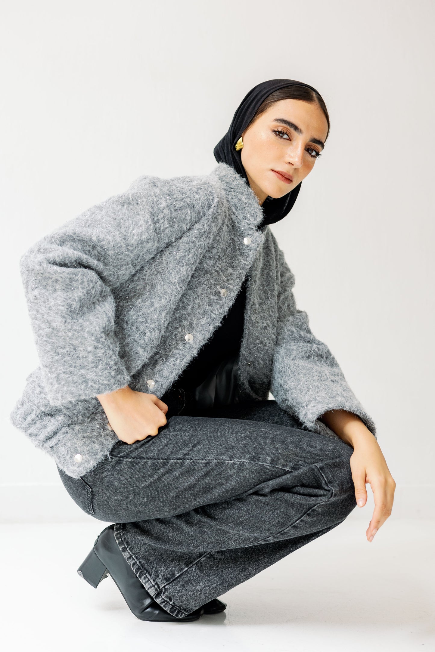 The Luxe Teddy Bouclé in Grey