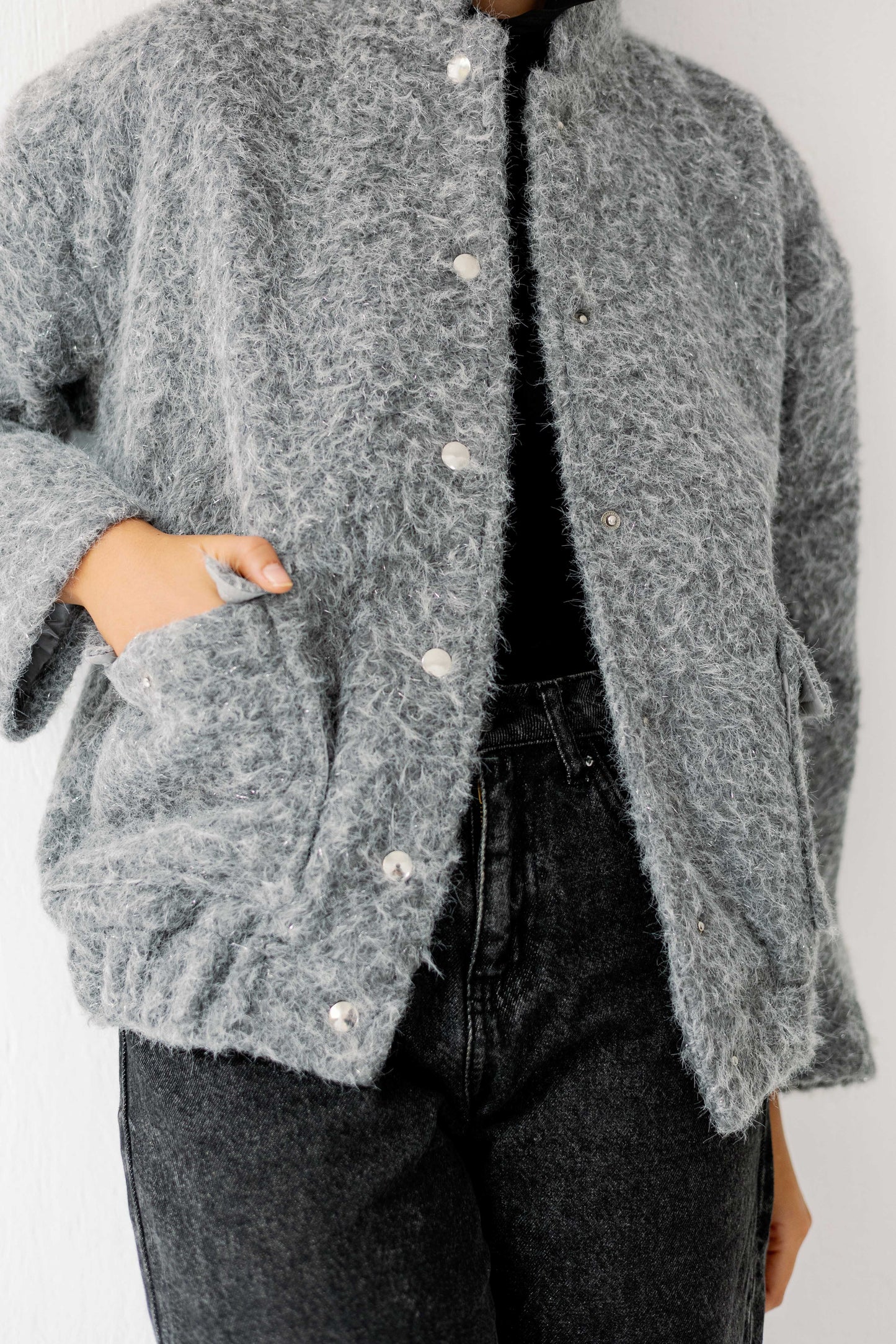 The Luxe Teddy Bouclé in Grey