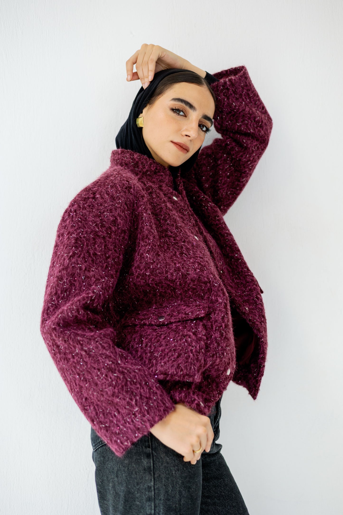 The Luxe Teddy Bouclé in Berry