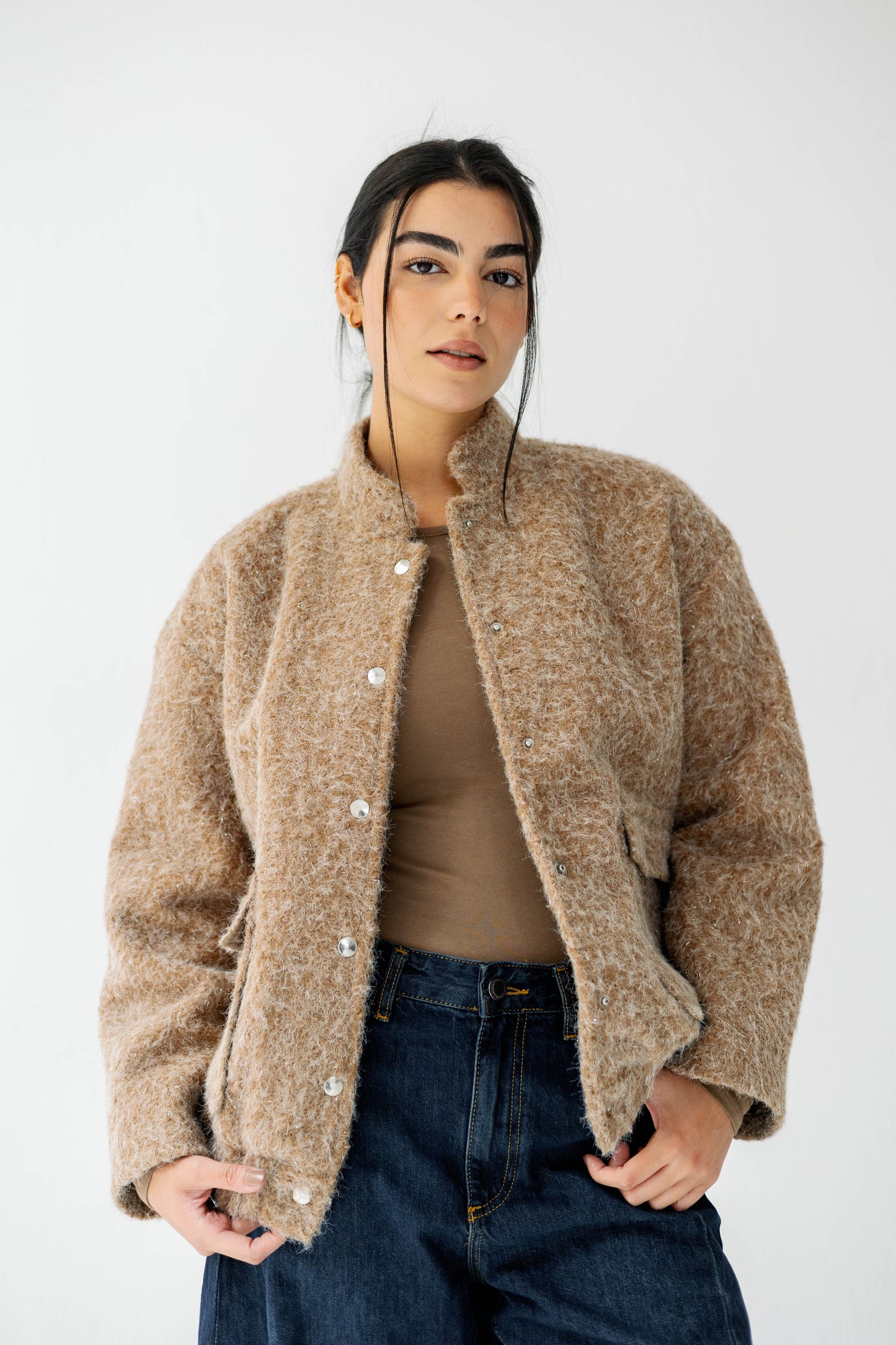 The Luxe Teddy Bouclé in caramel