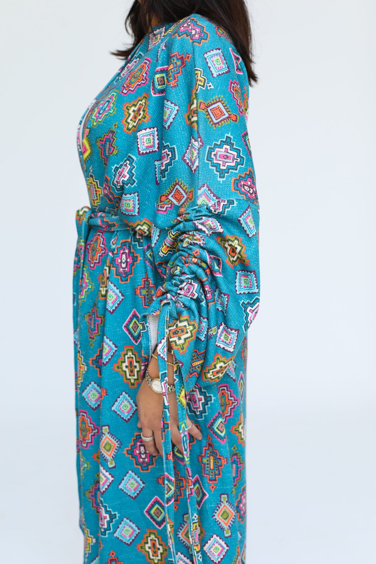 Turquoise Mosaic Kimono