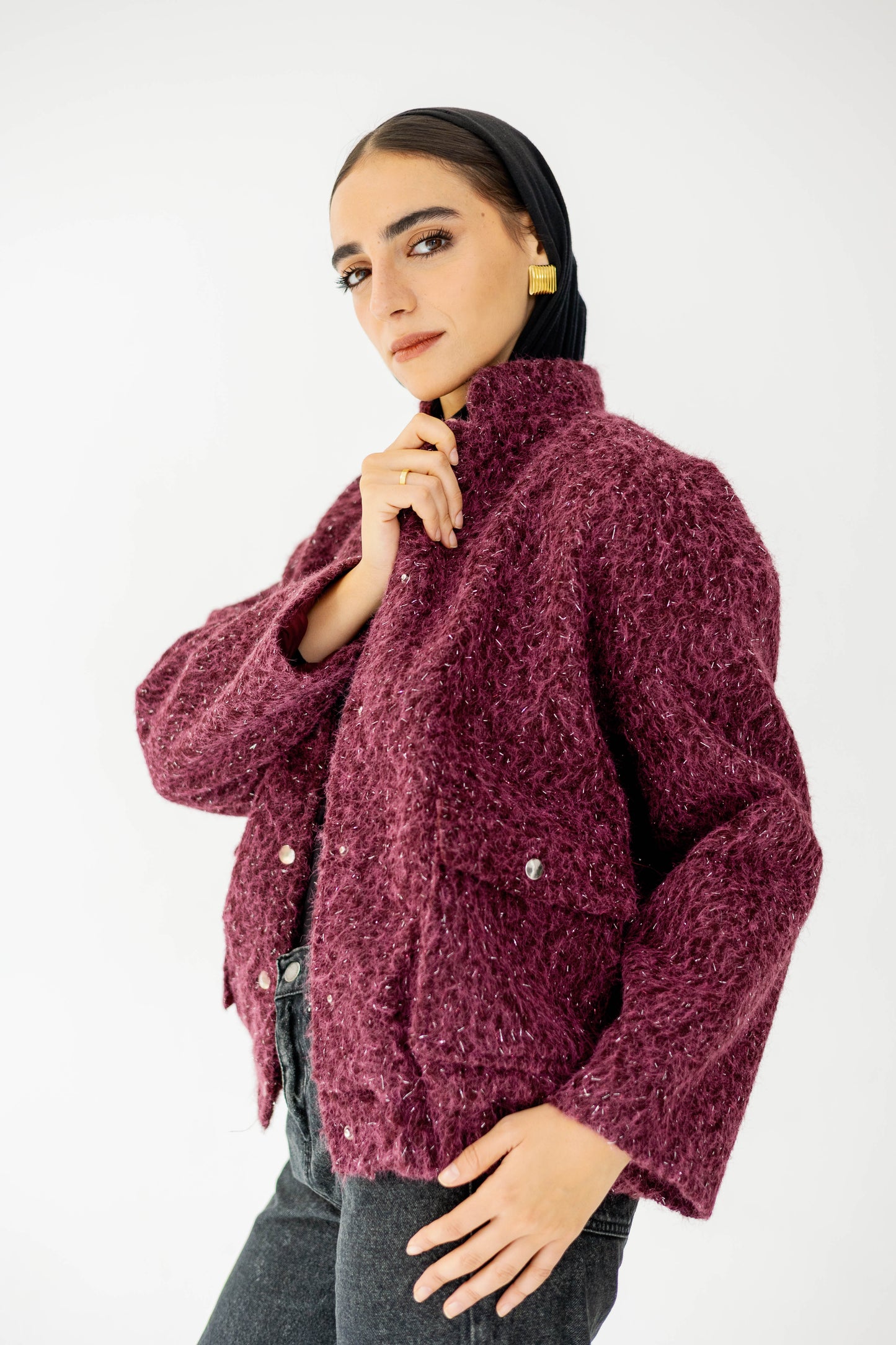 The Luxe Teddy Bouclé in Berry
