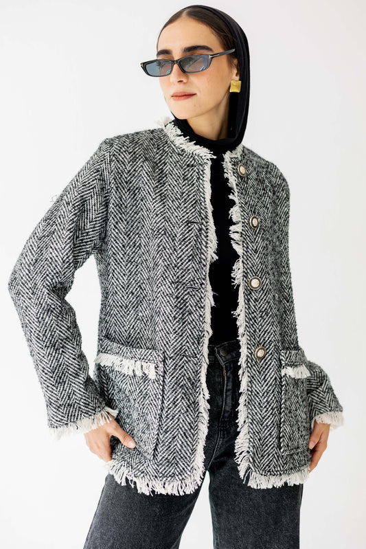 The Herringbone Fringe Jacket