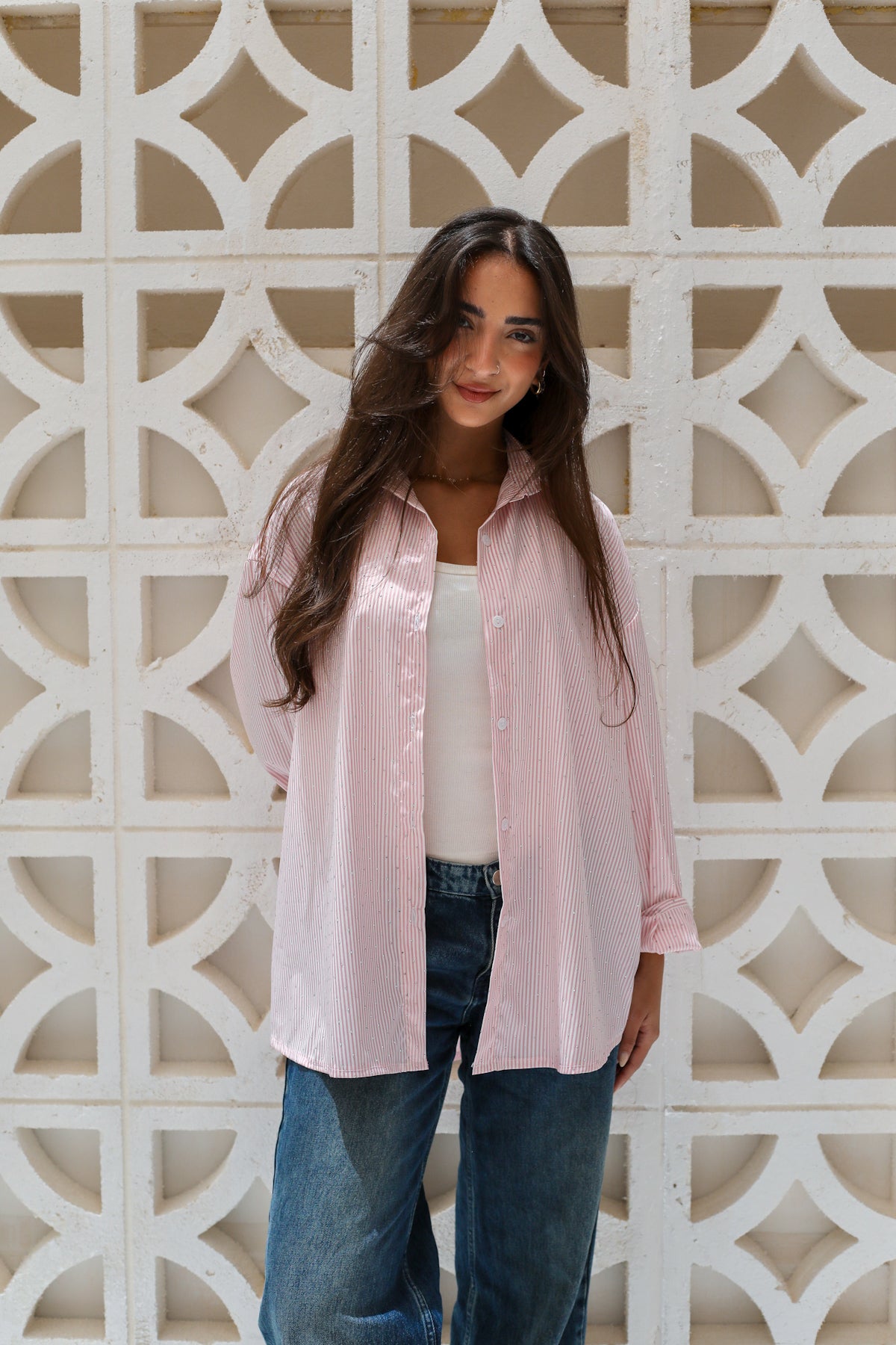 Stardust stripe shirt in pink