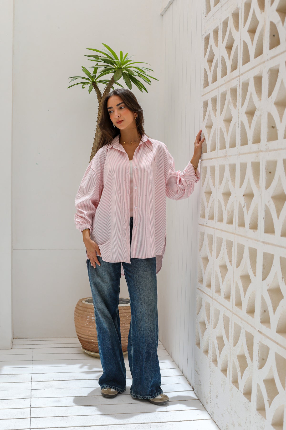Stardust stripe shirt in pink