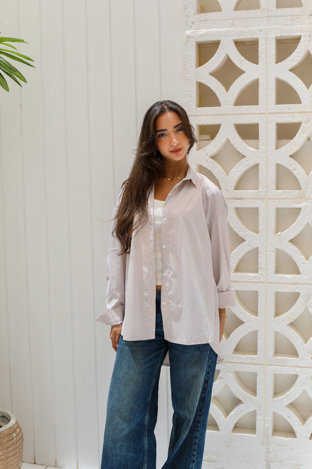 Stardust stripe shirt in beige