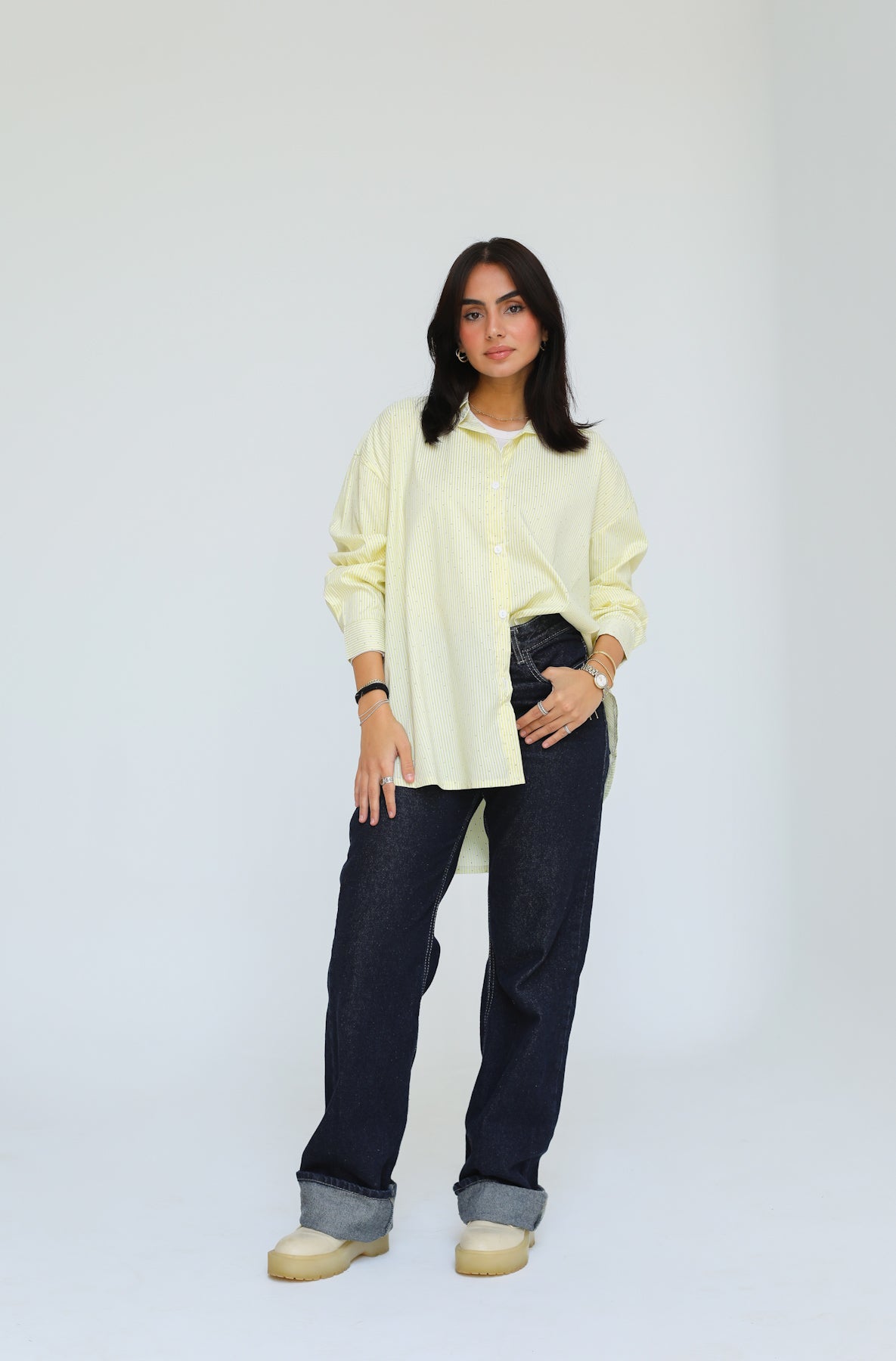 Stardust stripe shirt in yellow