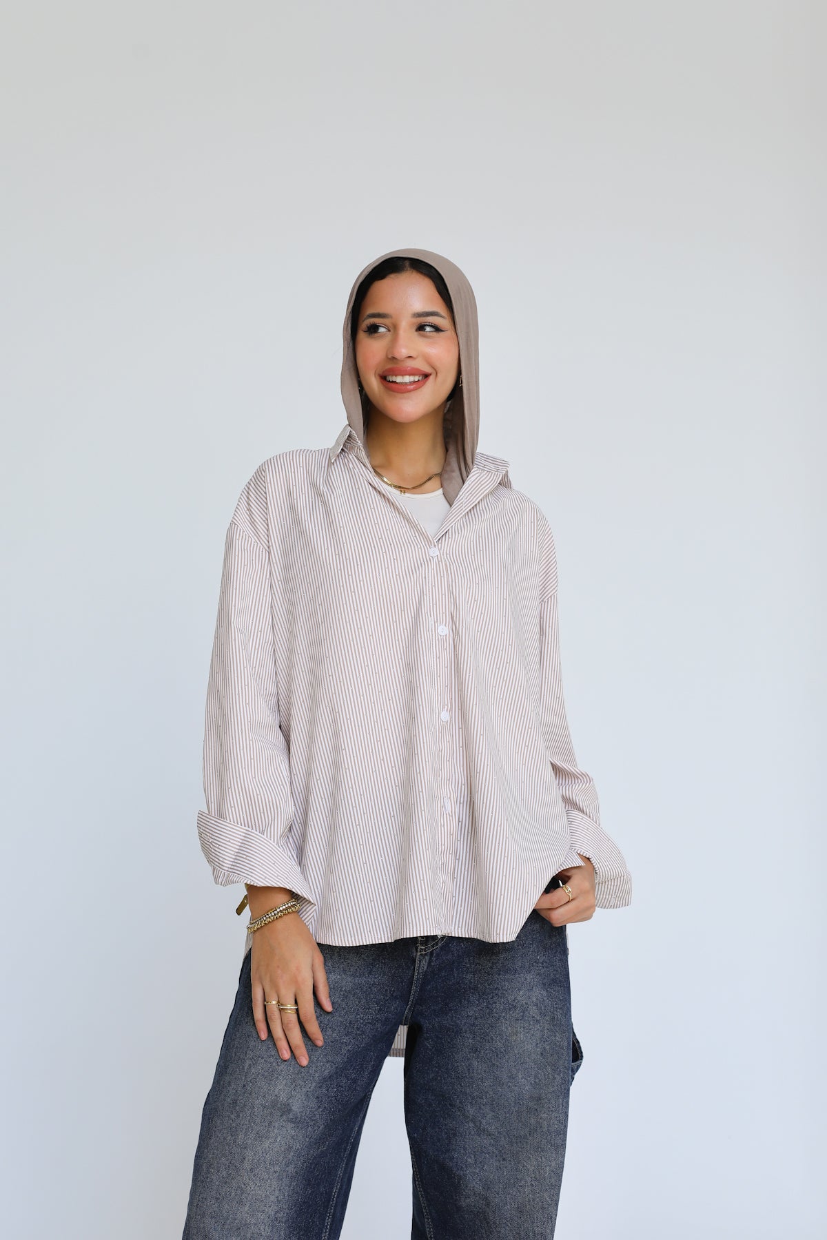 Stardust stripe shirt in beige