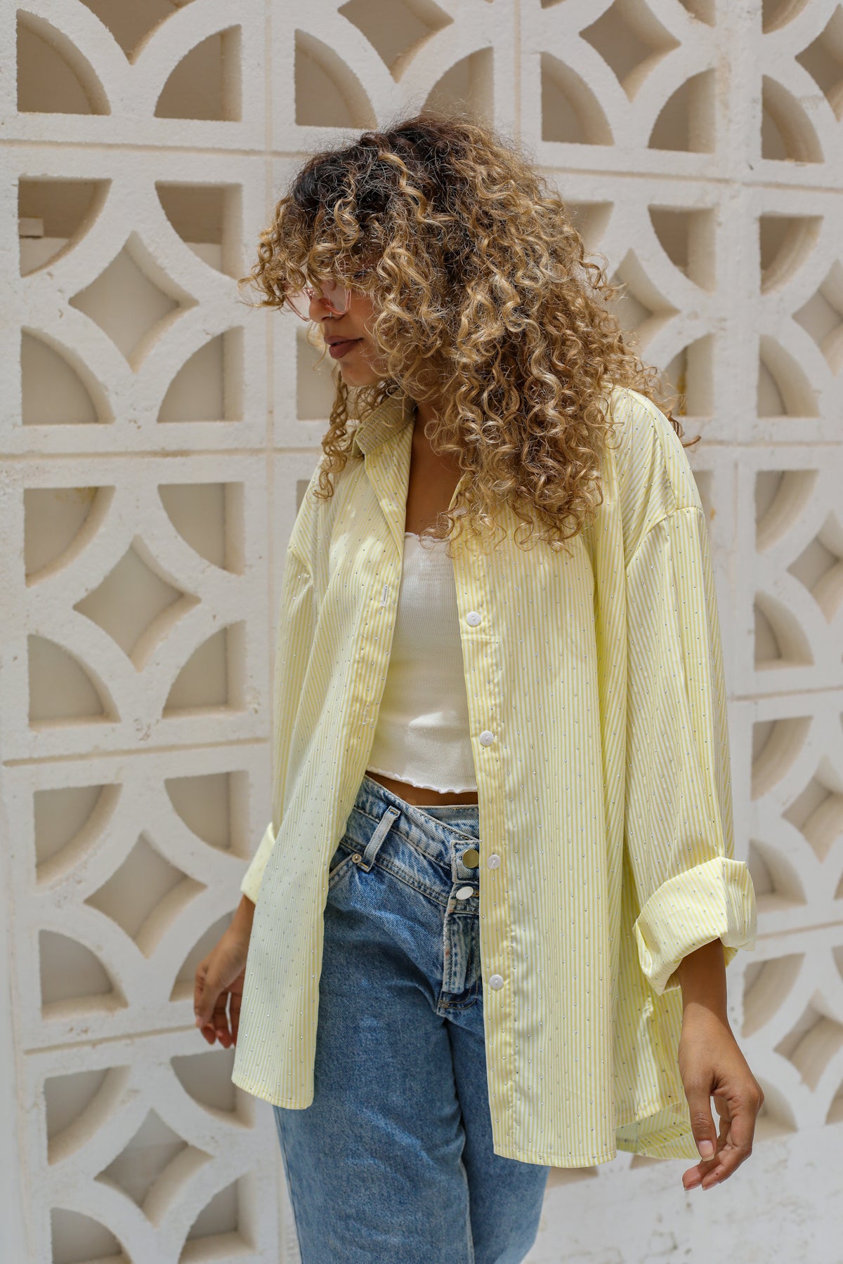 Stardust stripe shirt in yellow