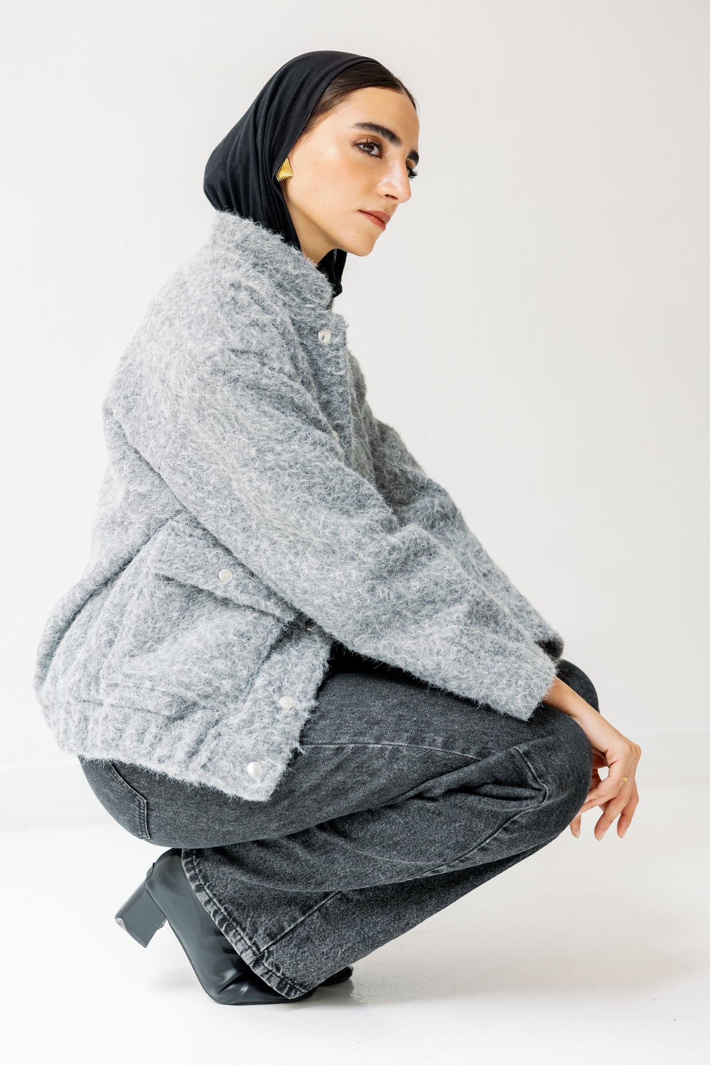 The Luxe Teddy Bouclé in Grey