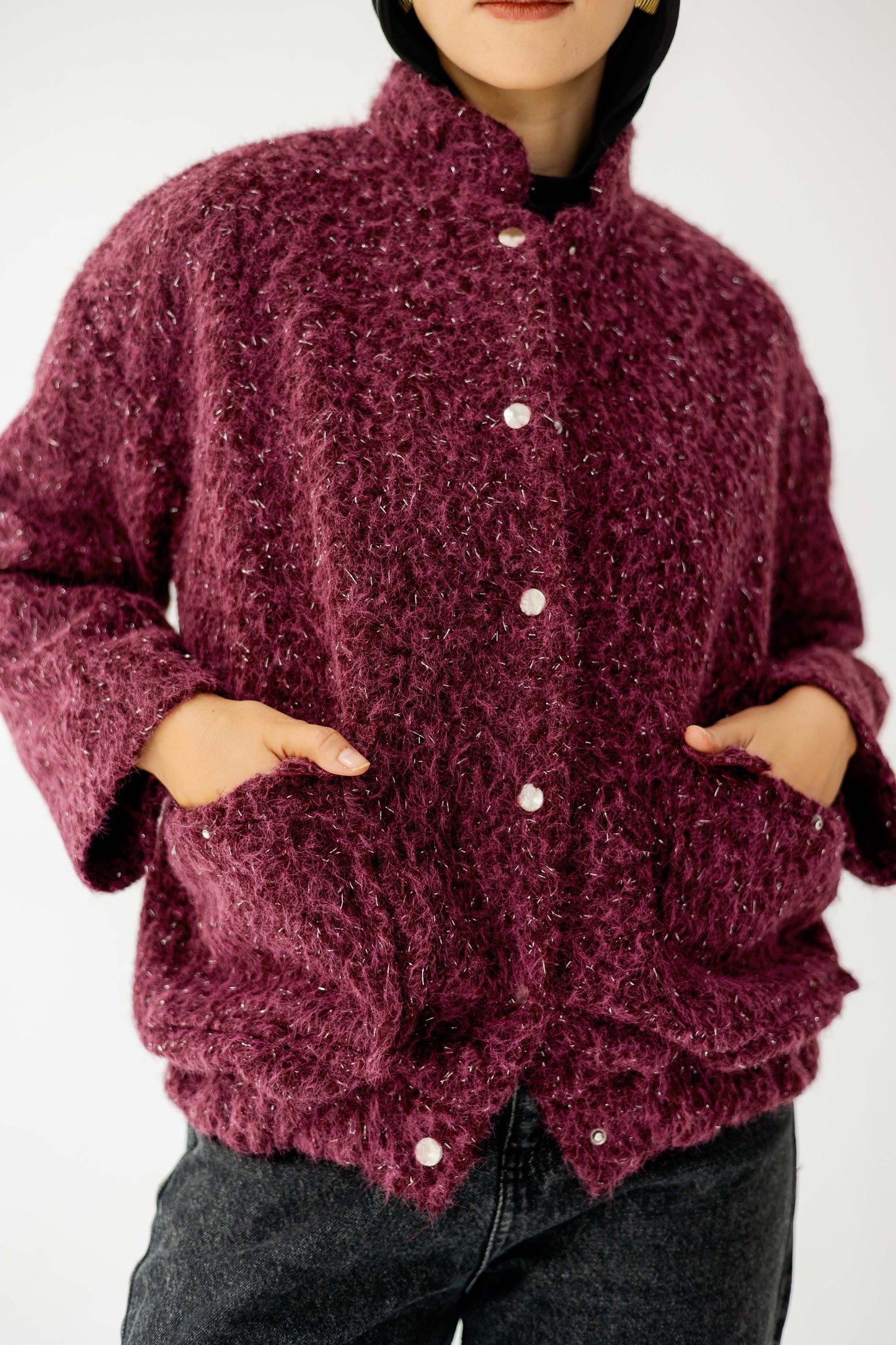 The Luxe Teddy Bouclé in Berry