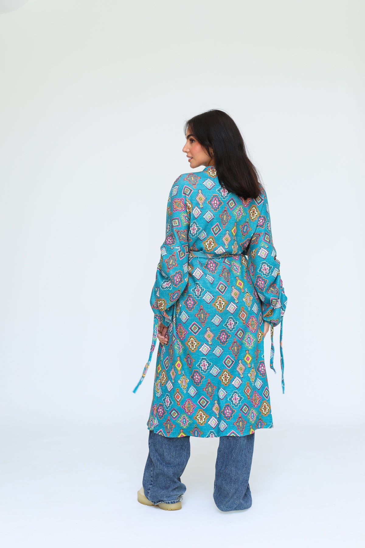 Turquoise Mosaic Kimono