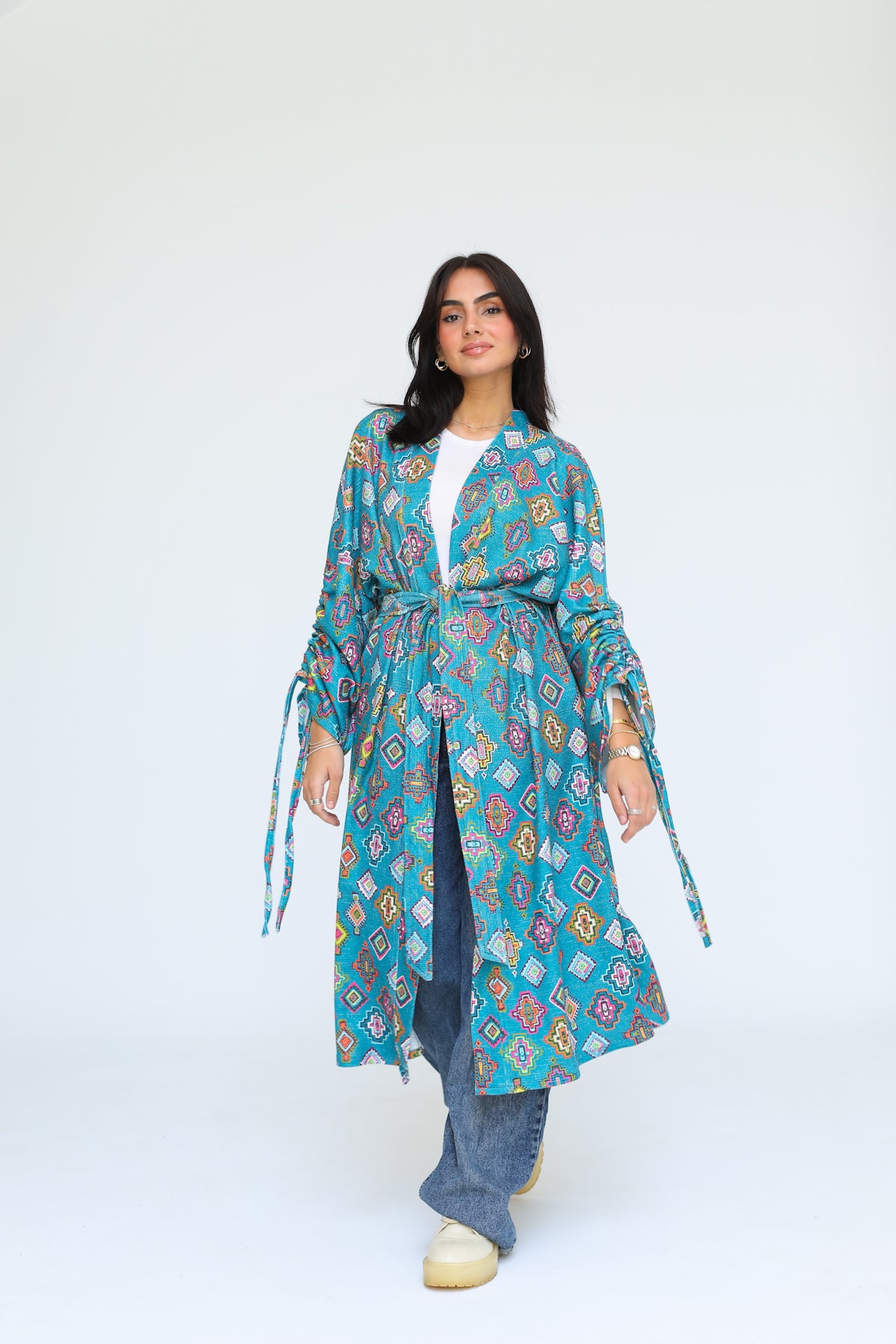 Turquoise Mosaic Kimono