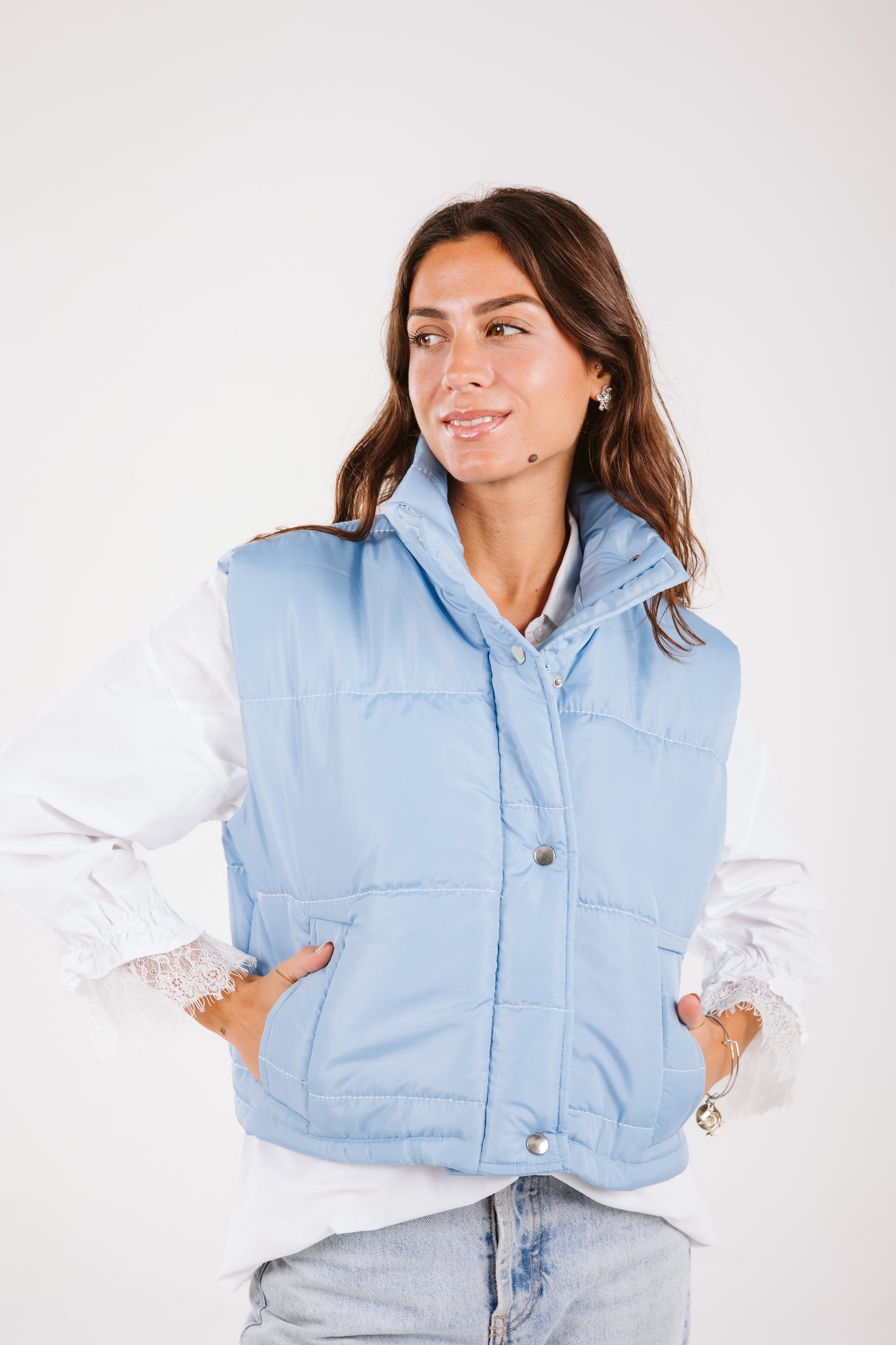 Crop puffer vest