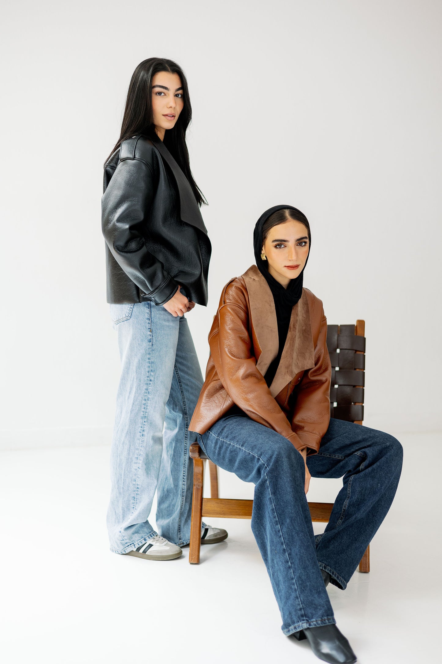 Suede Wrap Leather Jacket In Camel