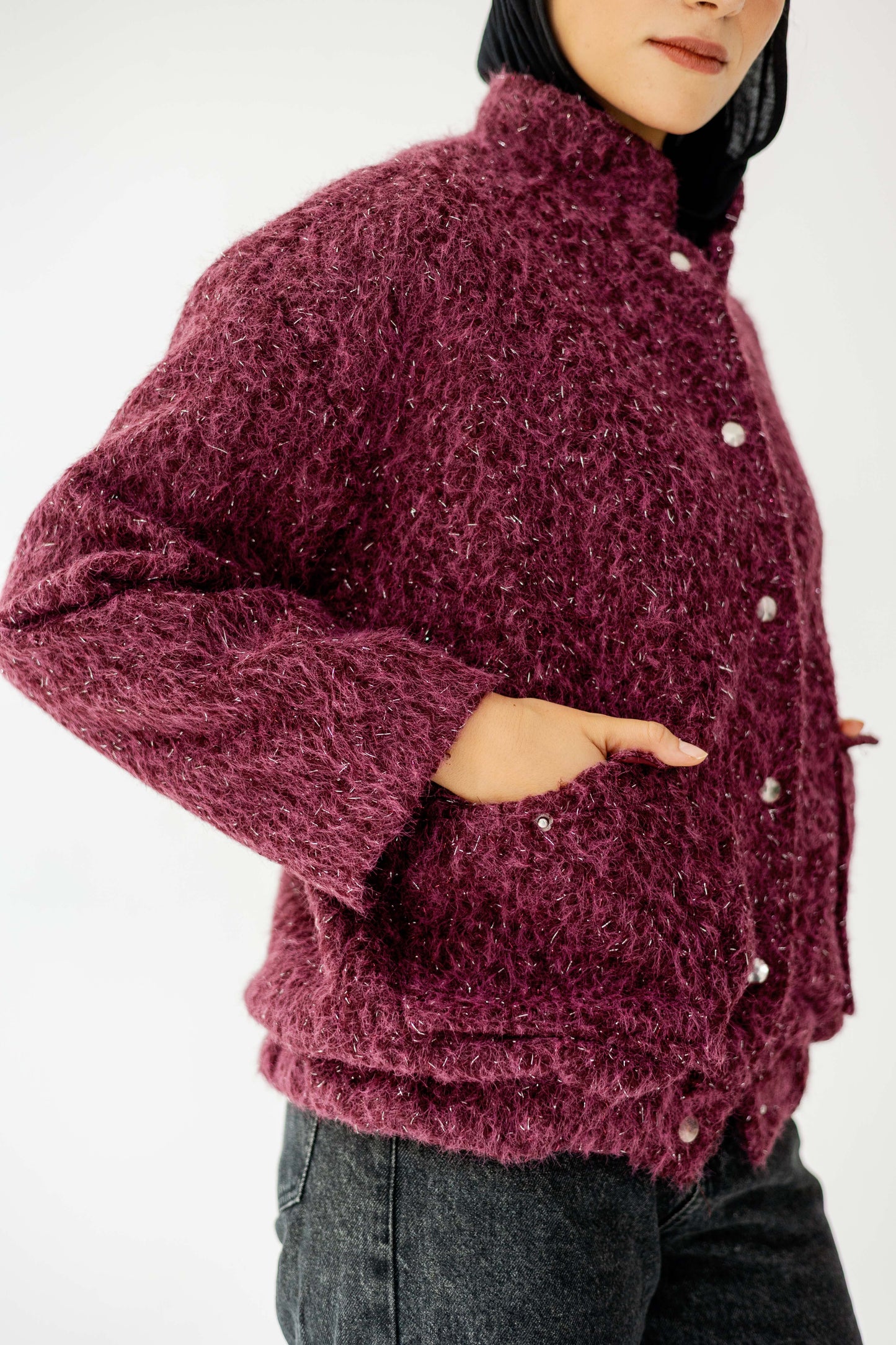 The Luxe Teddy Bouclé in Berry