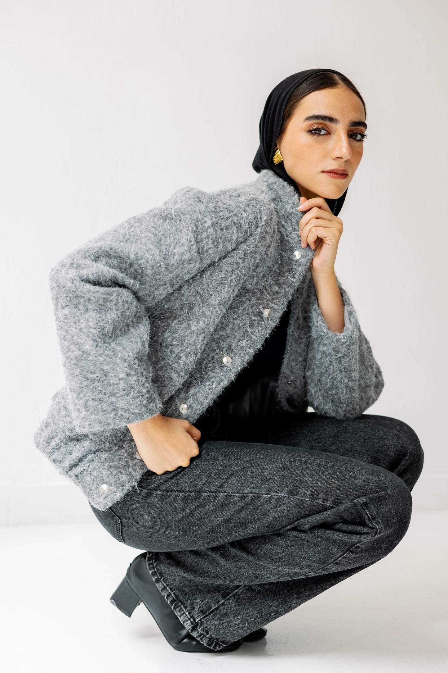 The Luxe Teddy Bouclé in Grey