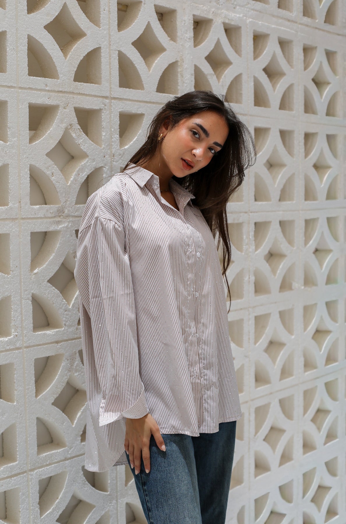 Stardust stripe shirt in beige