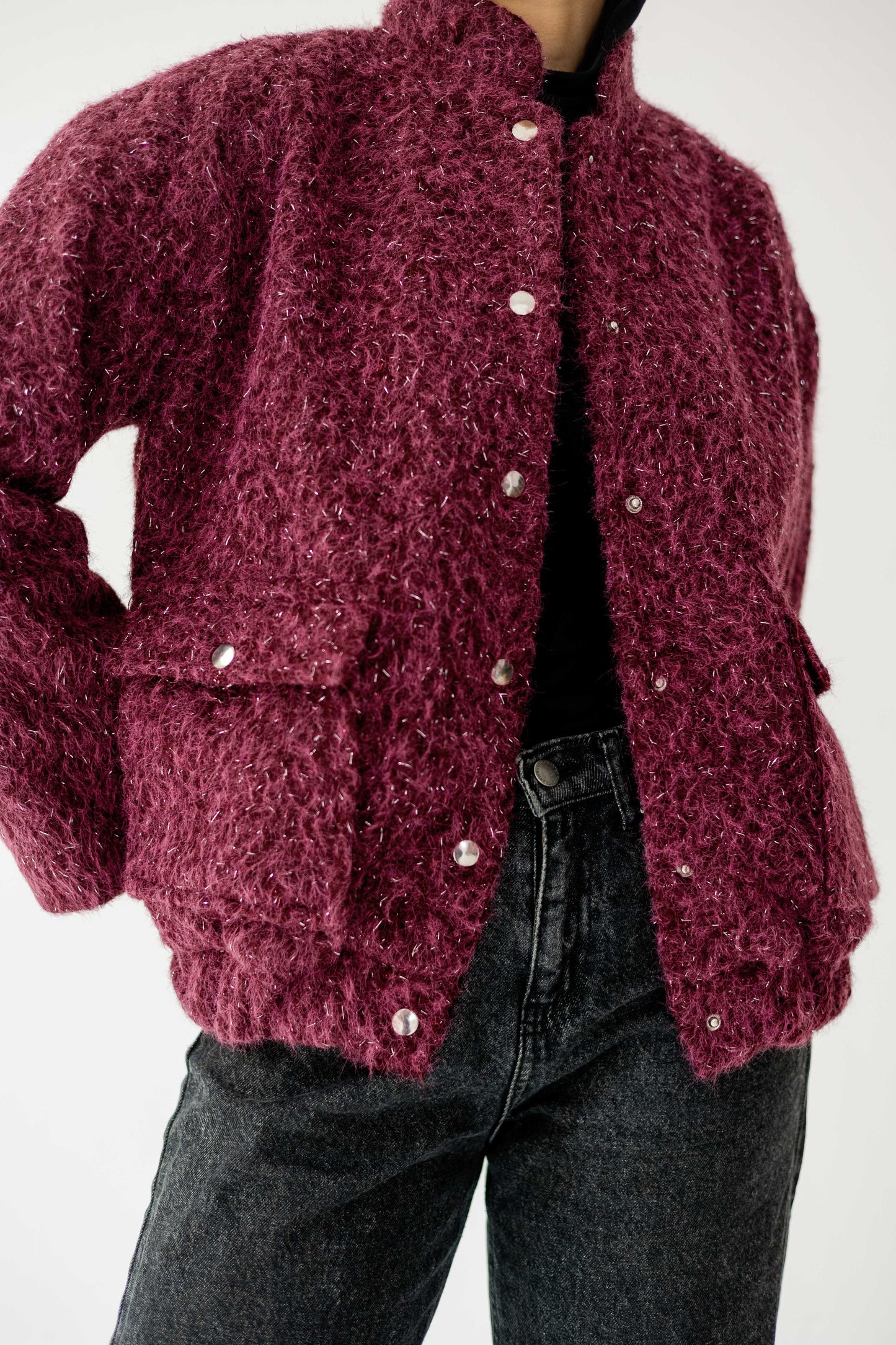 The Luxe Teddy Bouclé in Berry