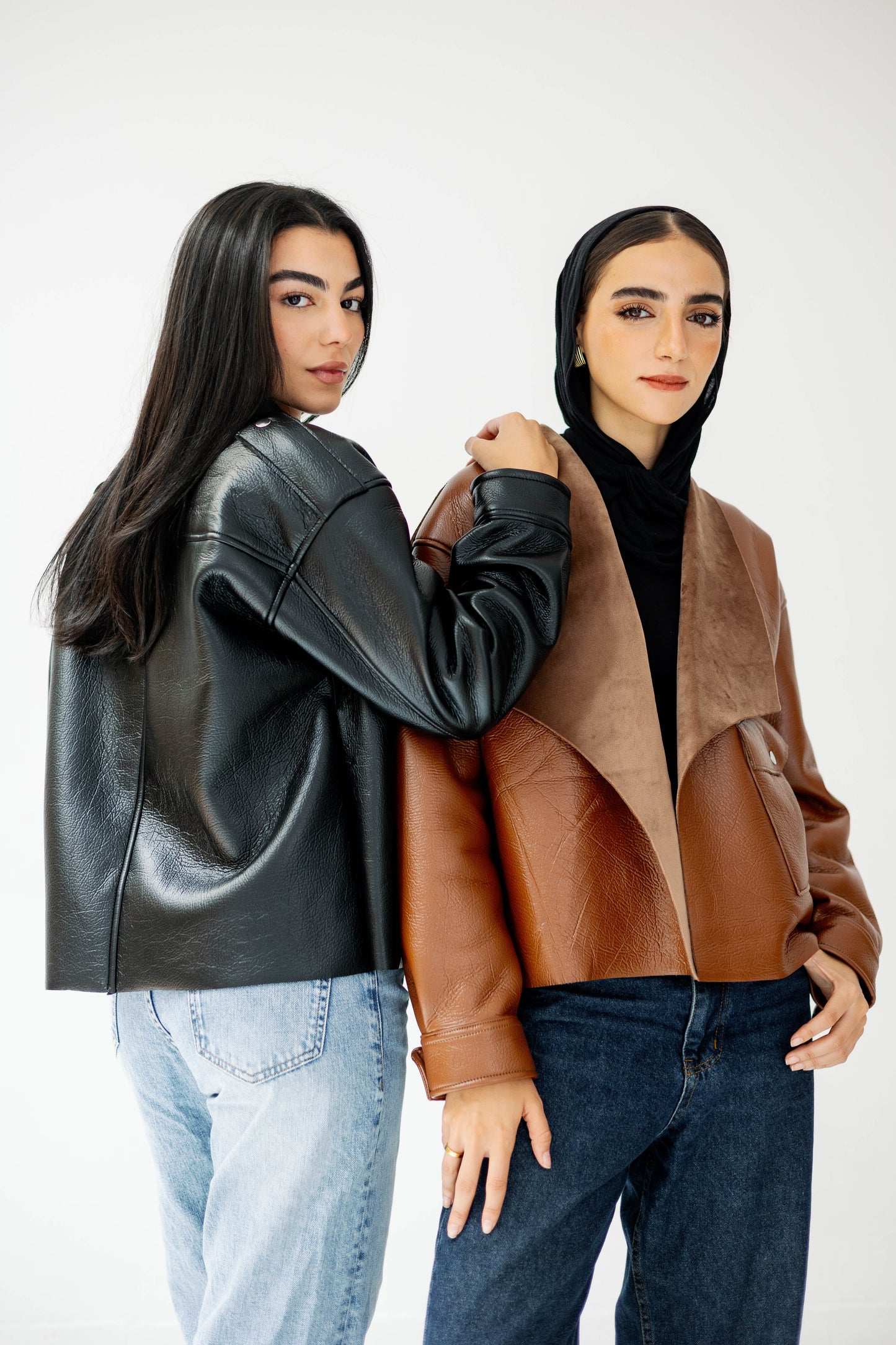 Suede Wrap Leather Jacket In Camel
